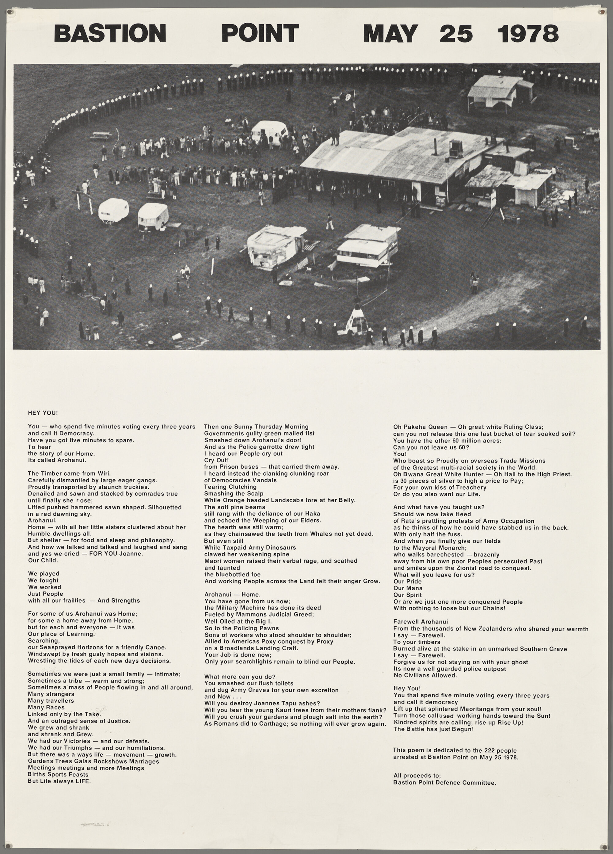 "Bastion Point May 25 1978"