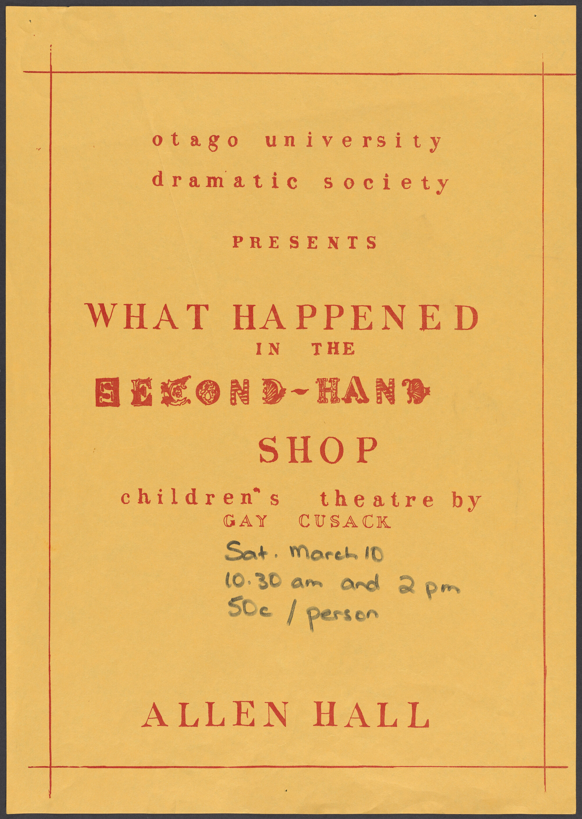 "What happened in the second-hand shop"