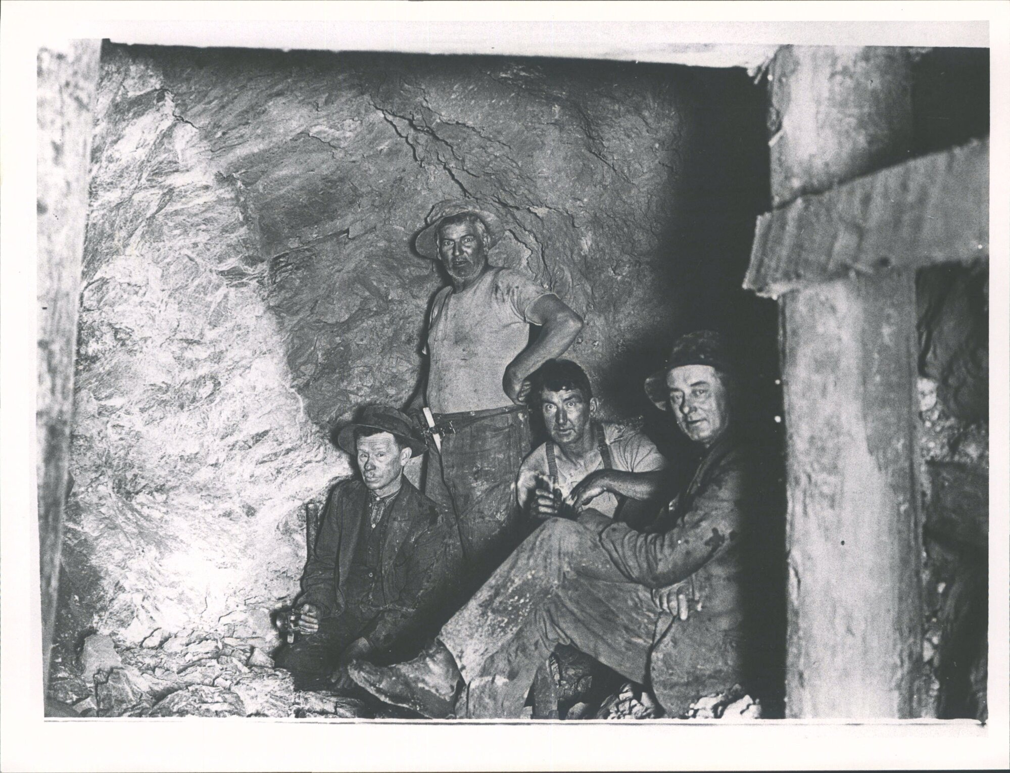 Inside Big River Gold Mine - quartz vein on left
