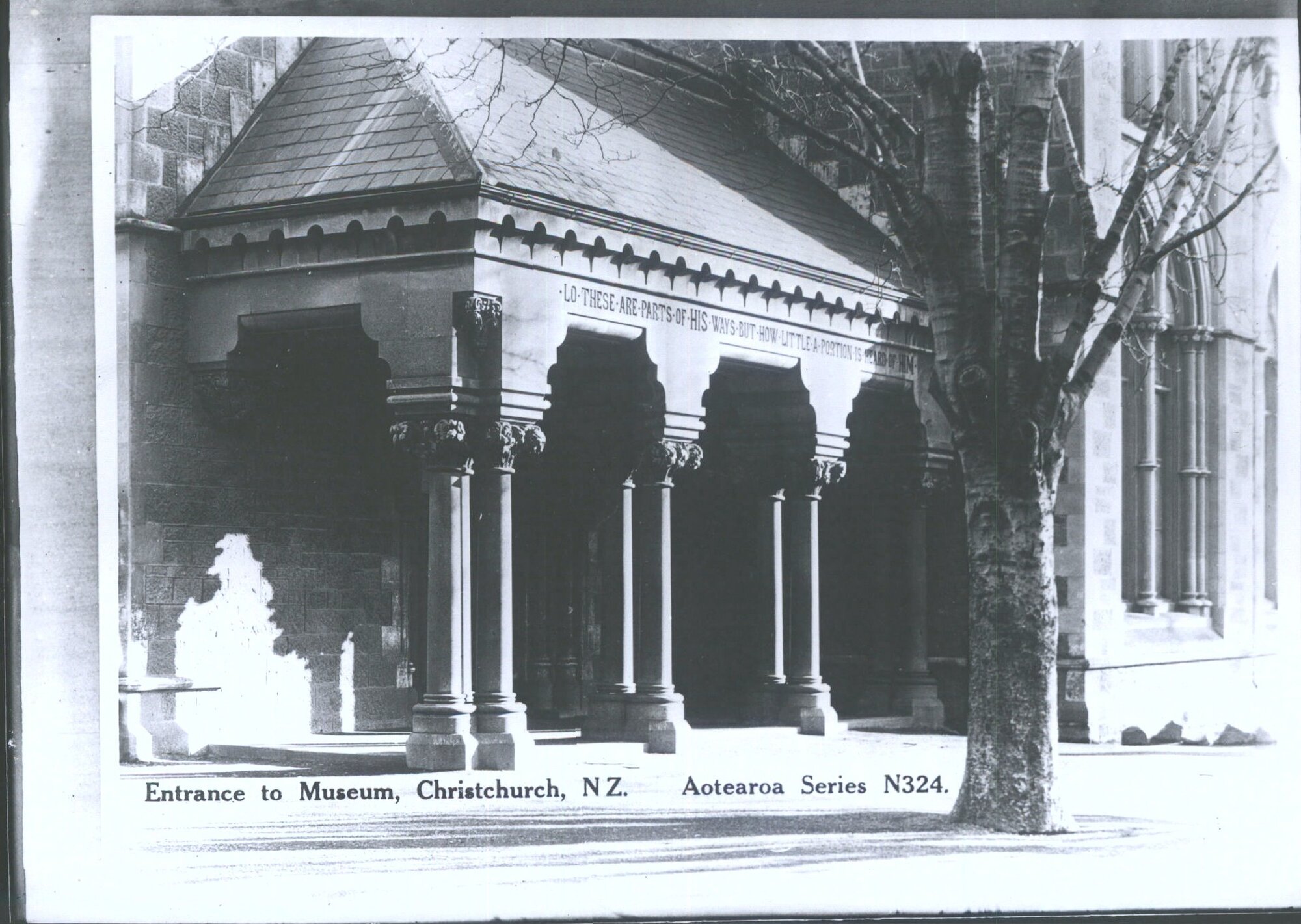 Entrance to Museum, Christchurch, N.Z.