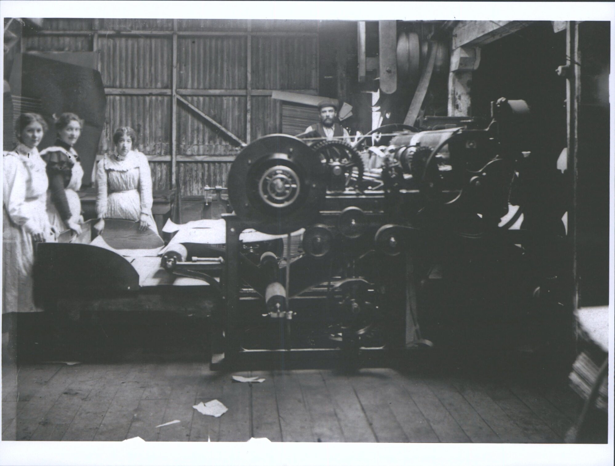 Granny Petersen at work at Woodhaugh Paper Mill.