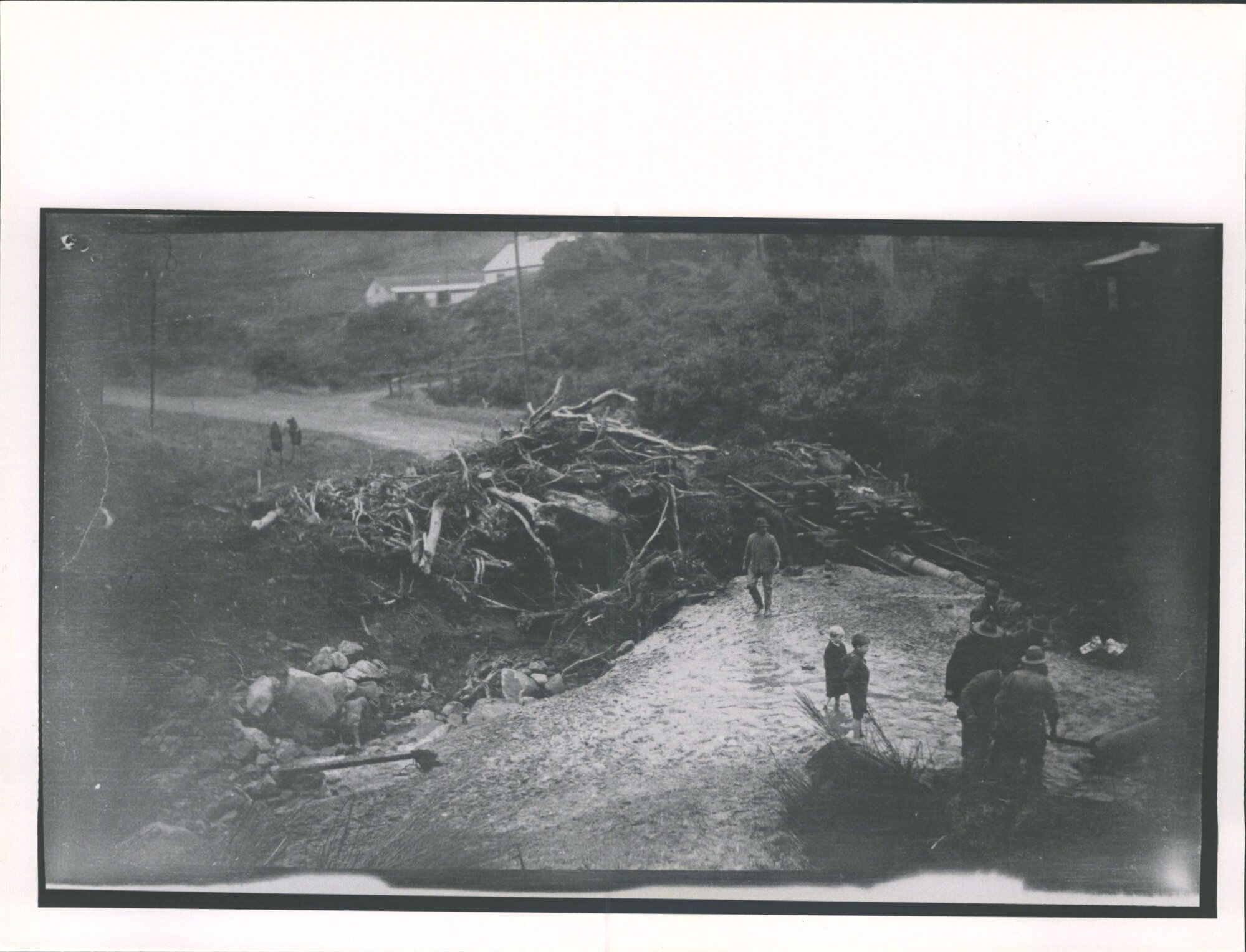 This debris brought down by Nichols Creek well up the Leith Valley