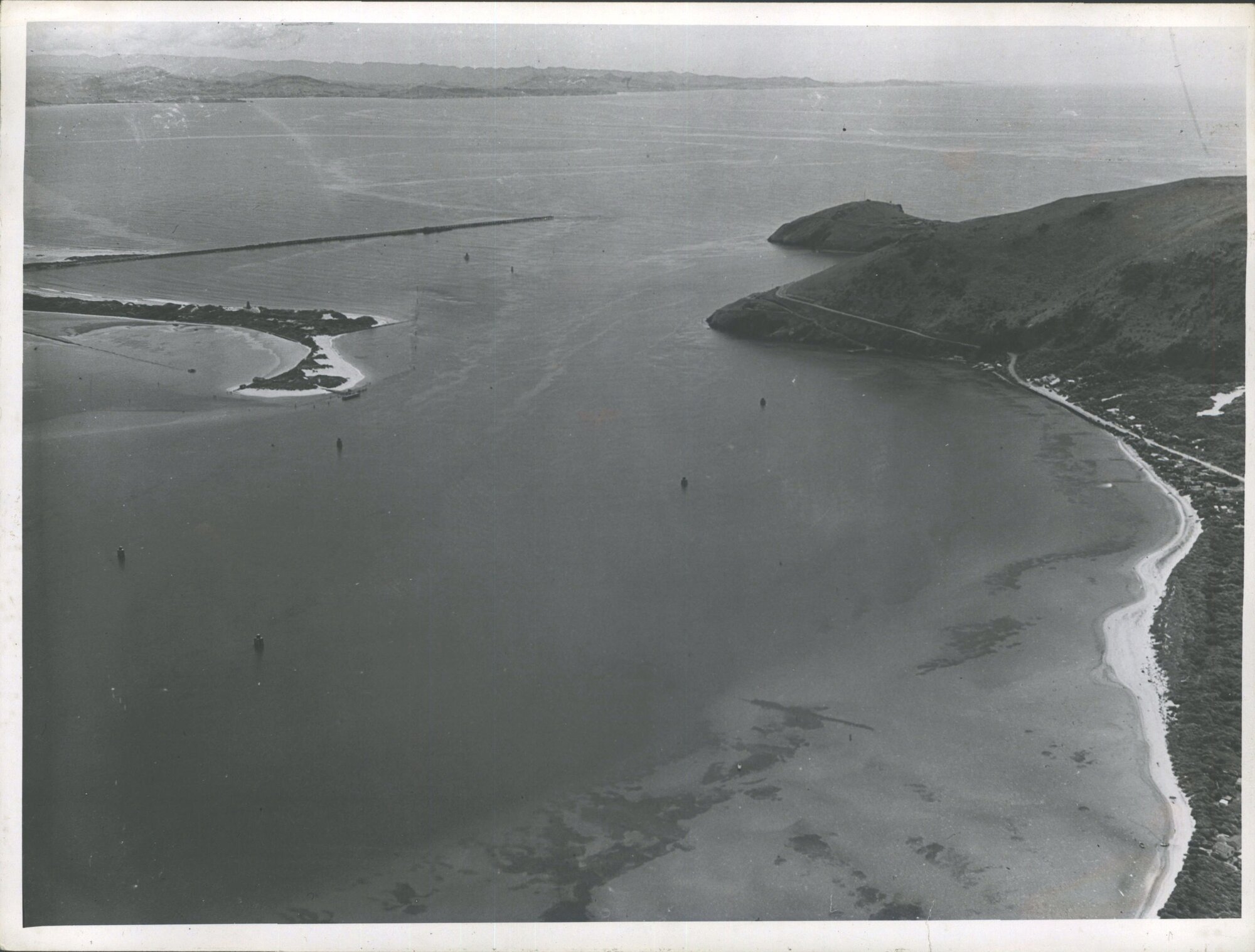 Taiaroa Heads, showing Mole and Aramoana Extension