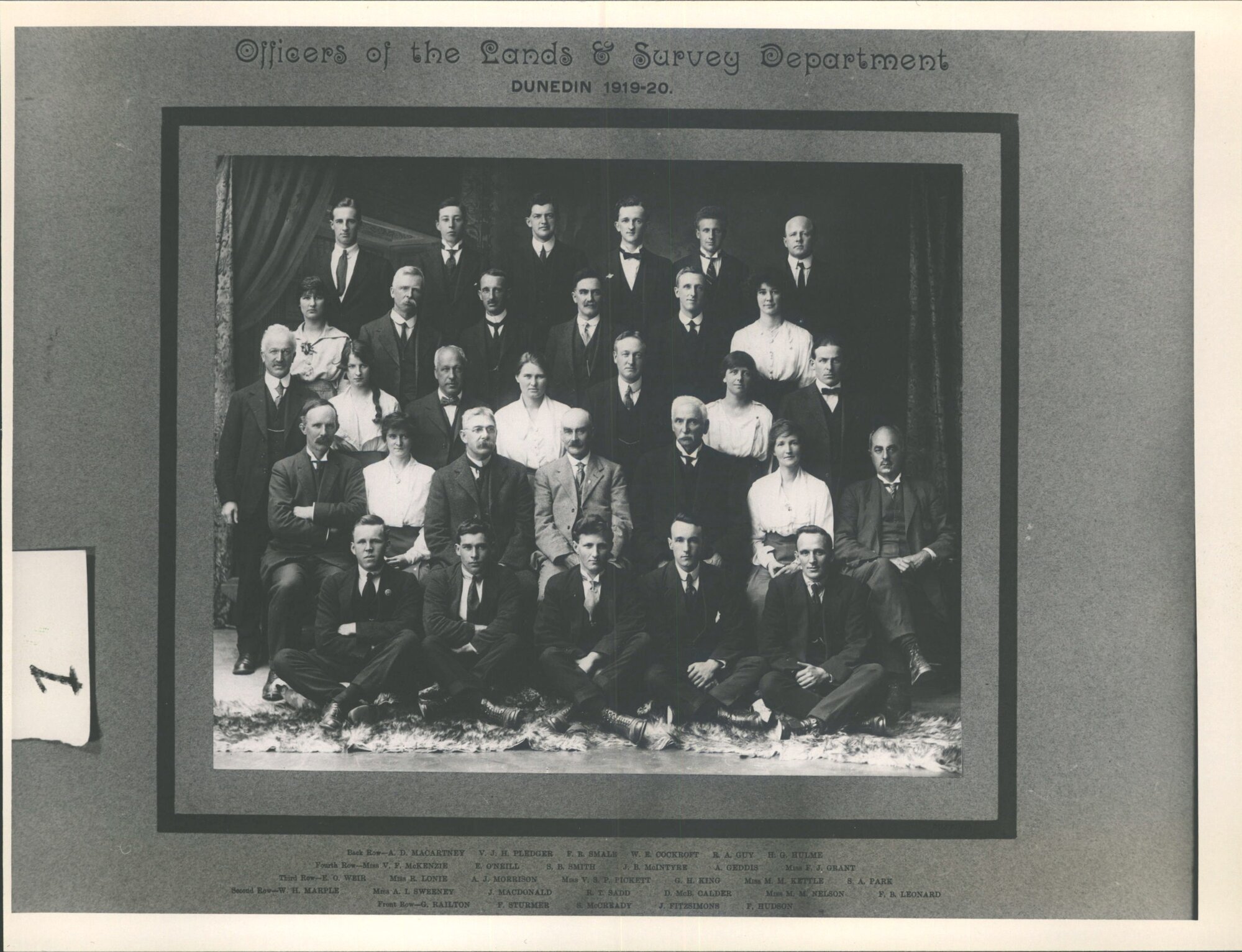 Dept of Lands &amp; Survey officers 1919-20