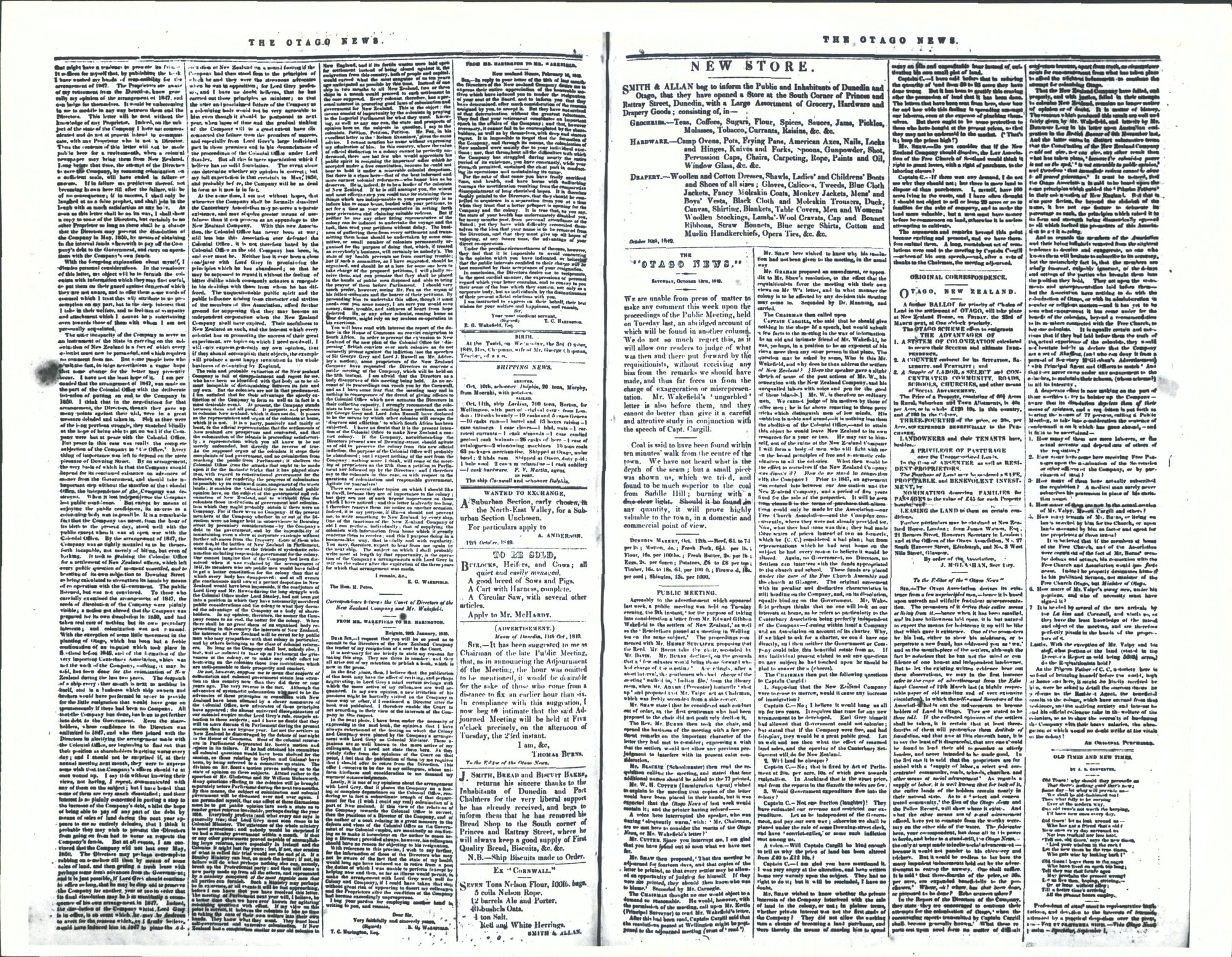 Otago News13 Oct 1849