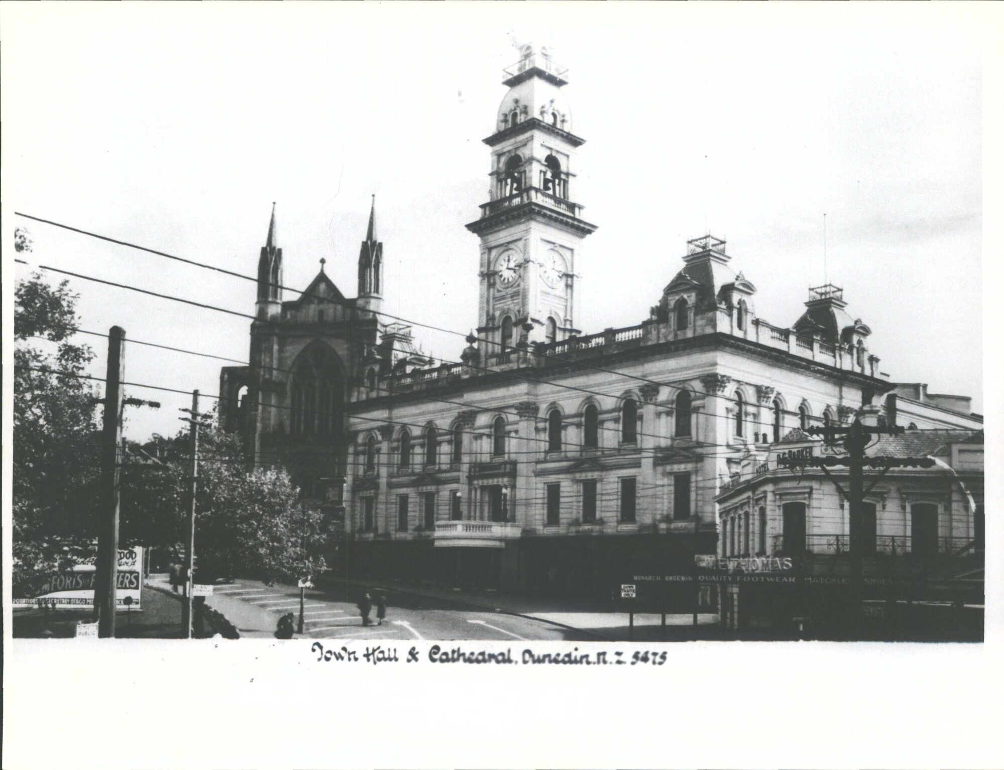 Town Hall &amp; Cathedral, Dunedin, N.Z.