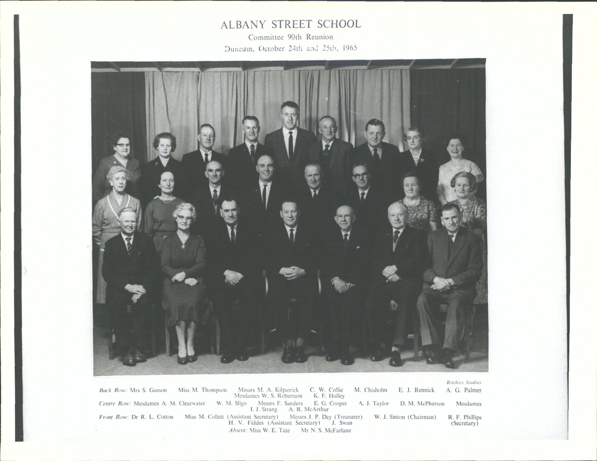 Dunedin, Albany Street School, Committee 90th reunion