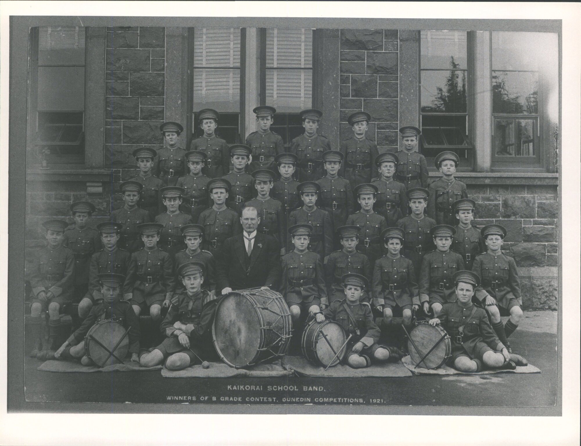 Kaikorai School Band. Winners of B grade contest, Dunedin Competitions