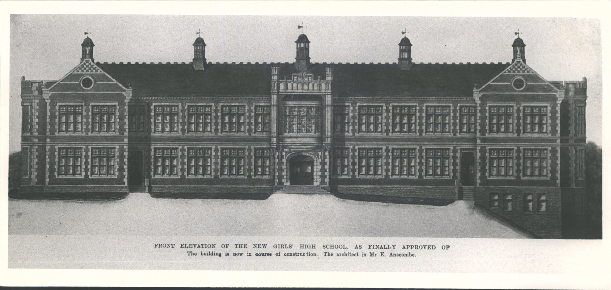 Front elevation of the new Girls' High School