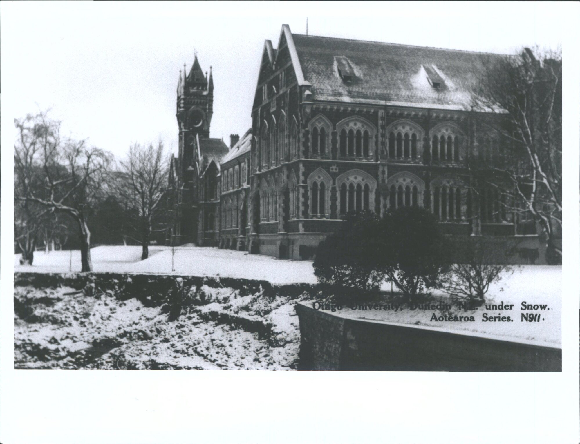 "Otago University Dunedin N.Z. under snow"