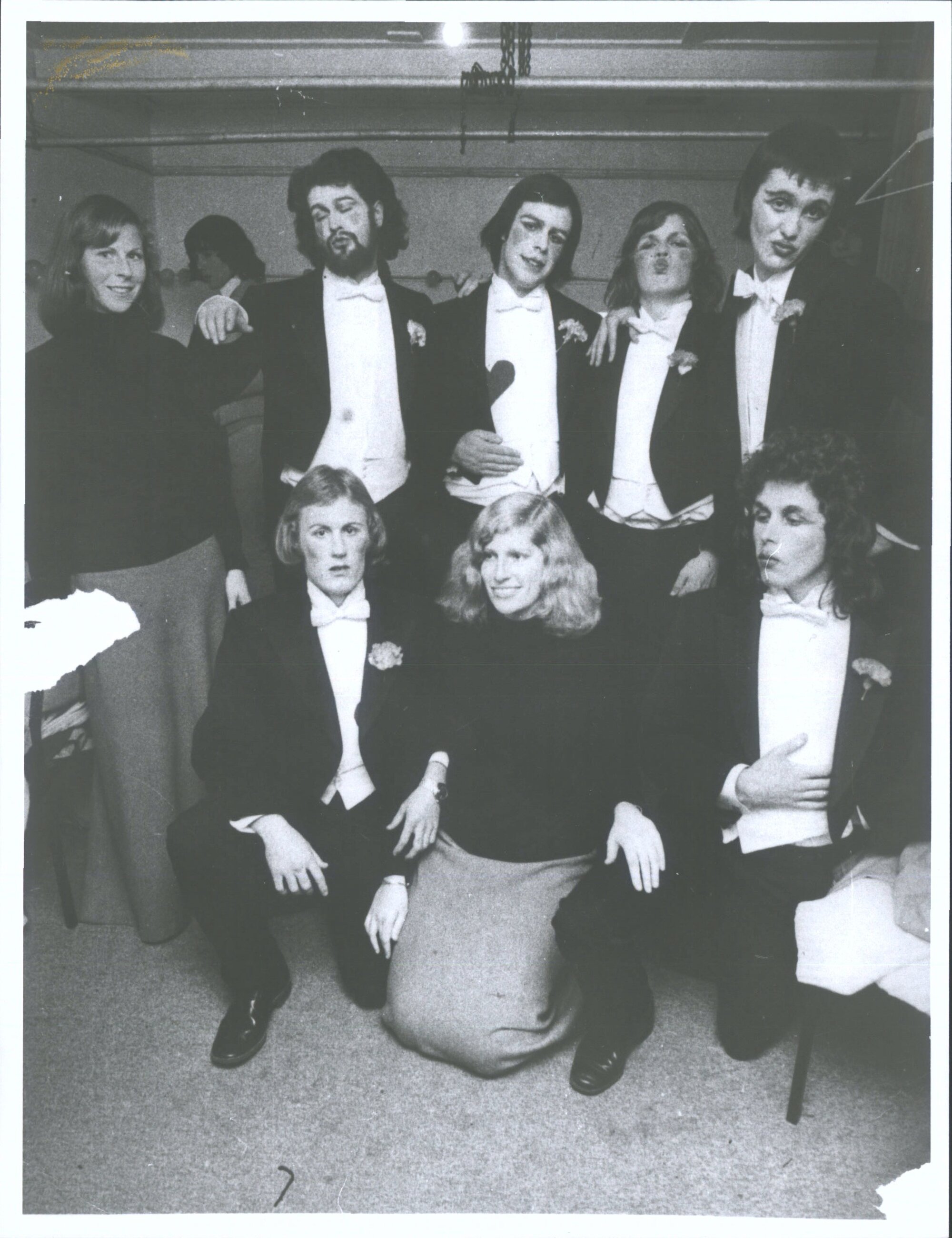 1975  Sextet. Back (left to right)  Caroline?, John Dawson, Alastair Gilchrist, Gerald Madden, Michael Hunter,  Front (left to r