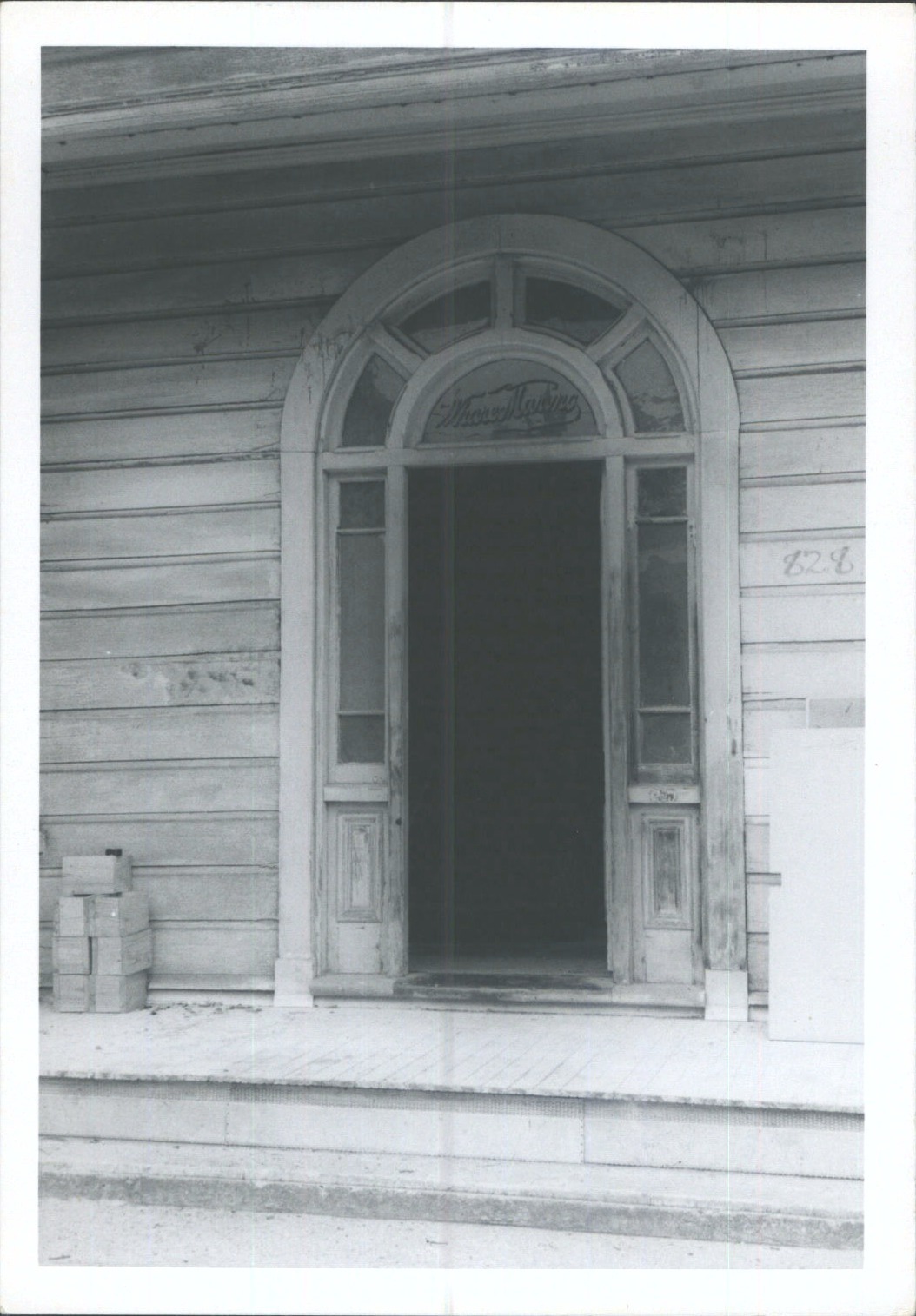 Dn. George St Front Door of 828 George St - during restoration