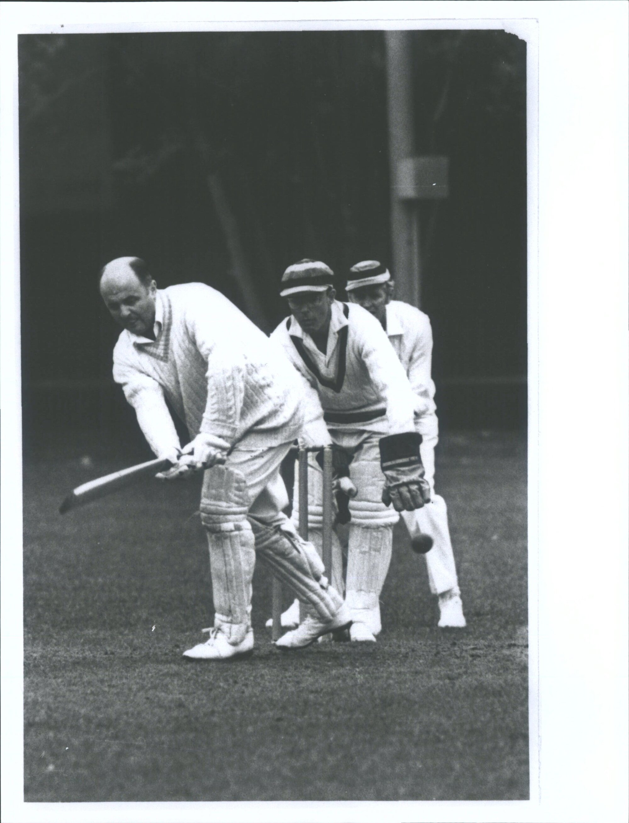 John Heslop, one of the University's longest Serving administrators at the wicket.  J W Galloways OUA team v I Zingari Australia