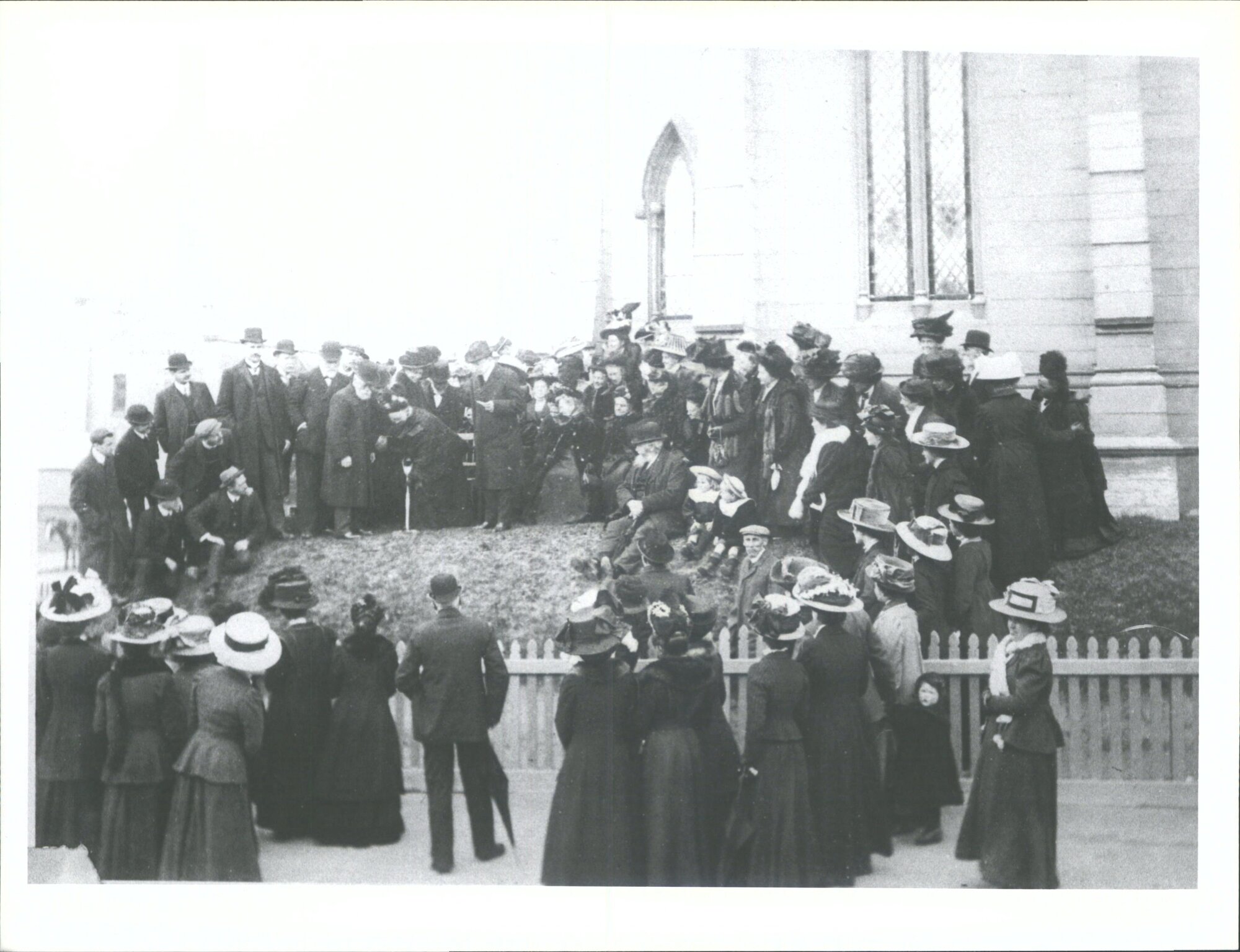 Tree planting ceremony outside Baptist Church