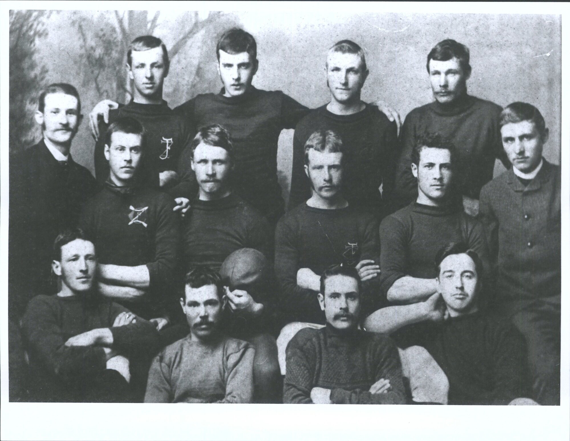 1878 -year club founded Club Colours dark blue Jersey &amp;  Stockings, club monogram red, white knickerbockers