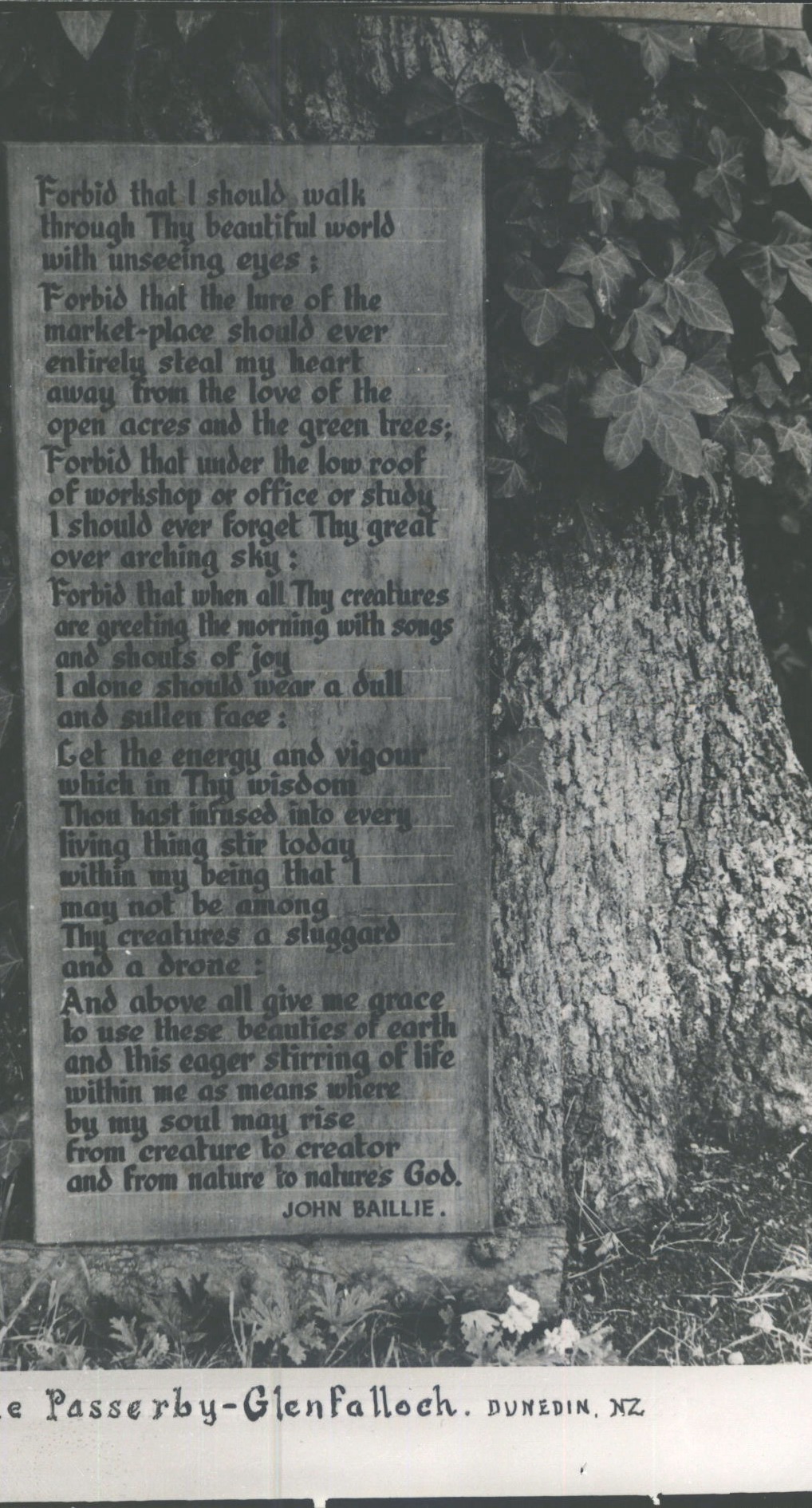 Plaque at Glenfalloch