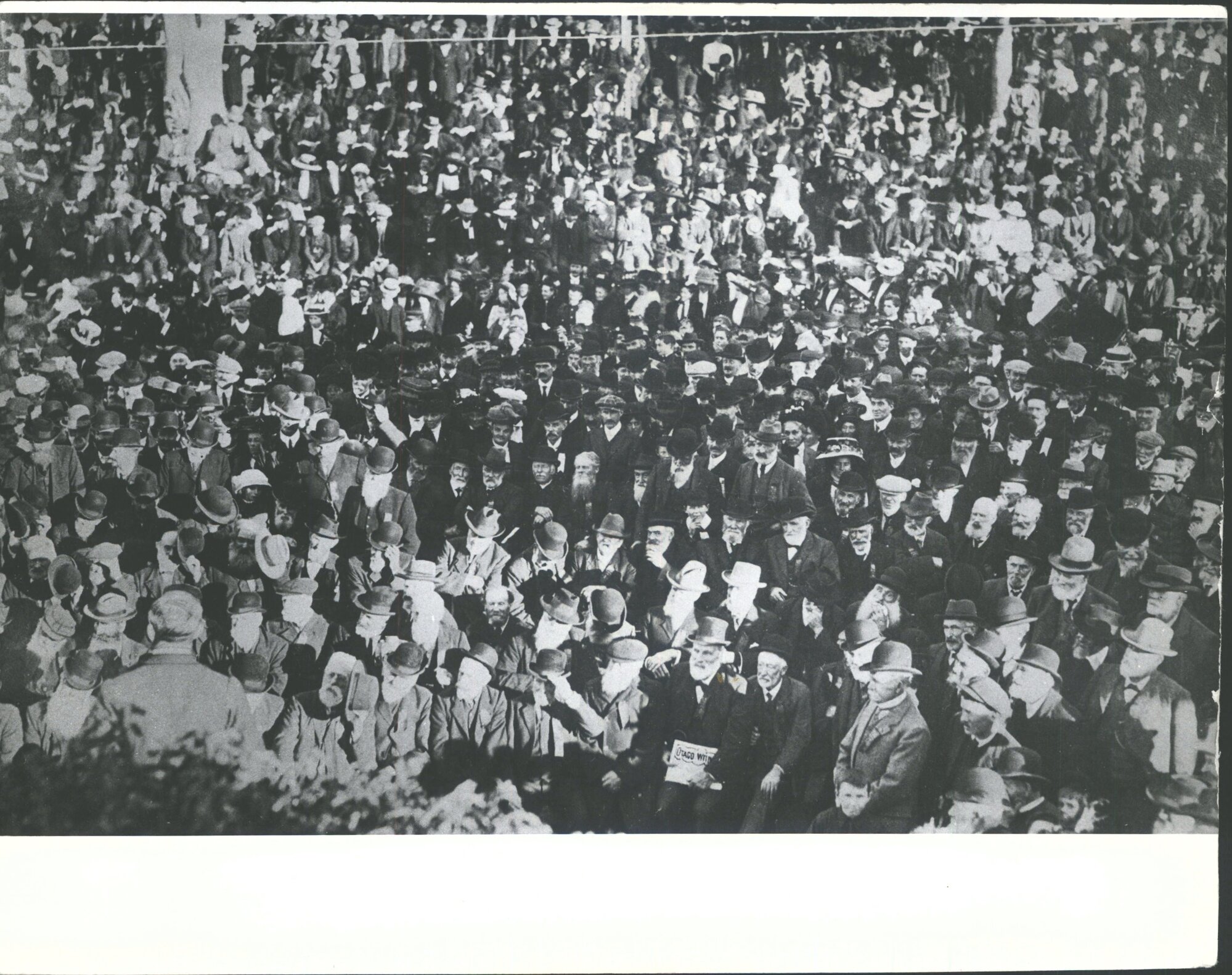 Large crowd of early miners at celebrations