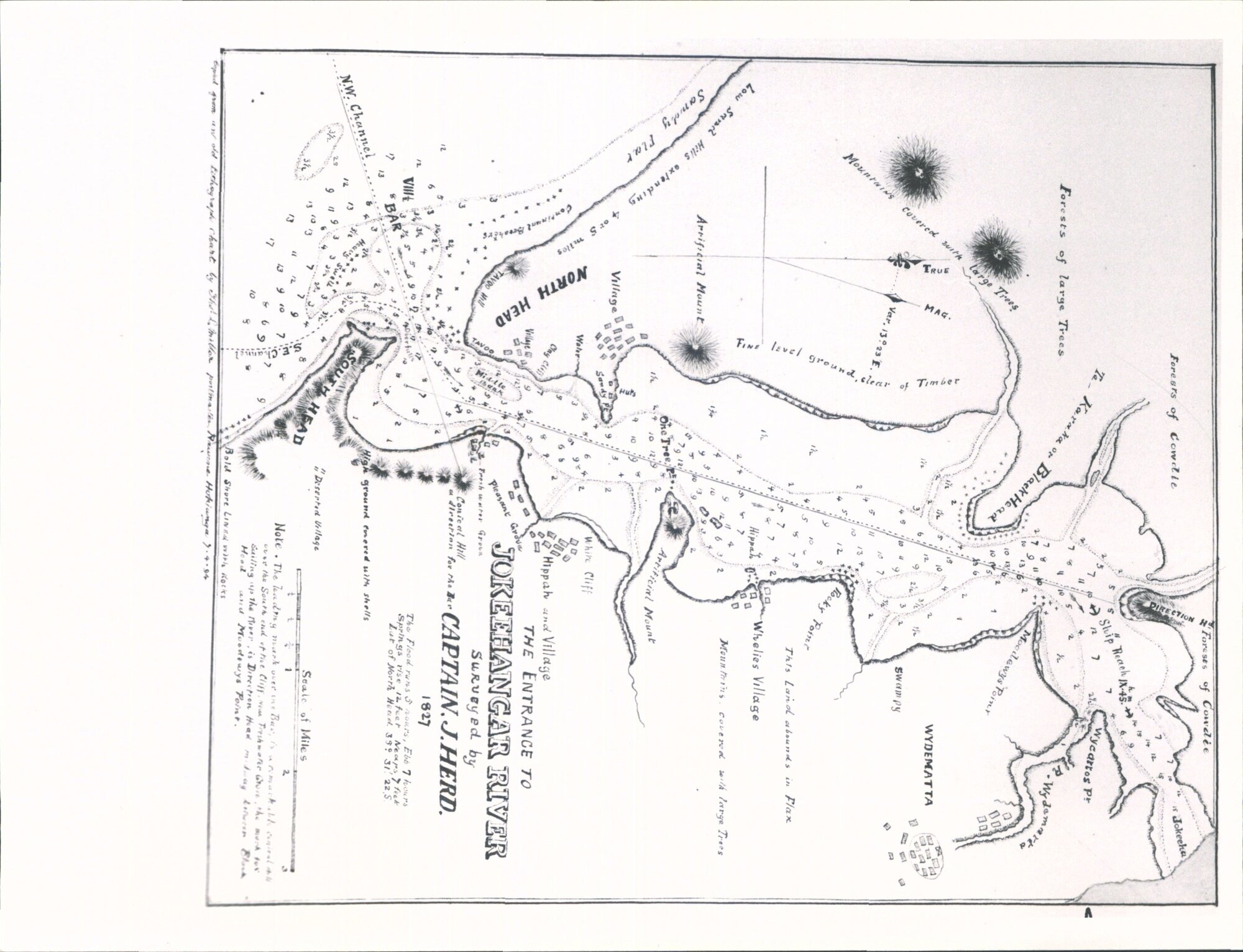 Entrance to [Hokianga] River surveyed by Capt. J. Hard