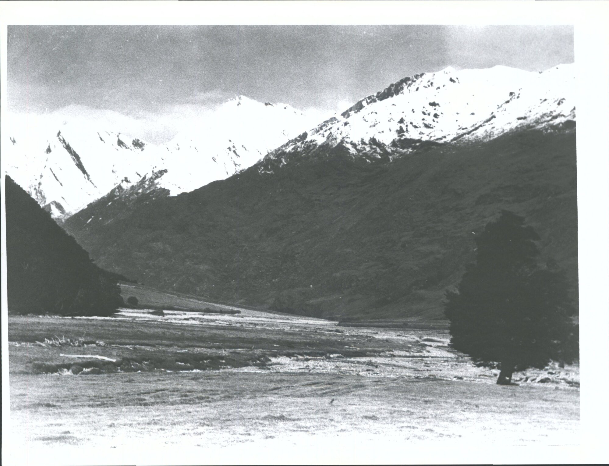 "Taken from Cascade Creek near Aspiring Hut looking down Valley.