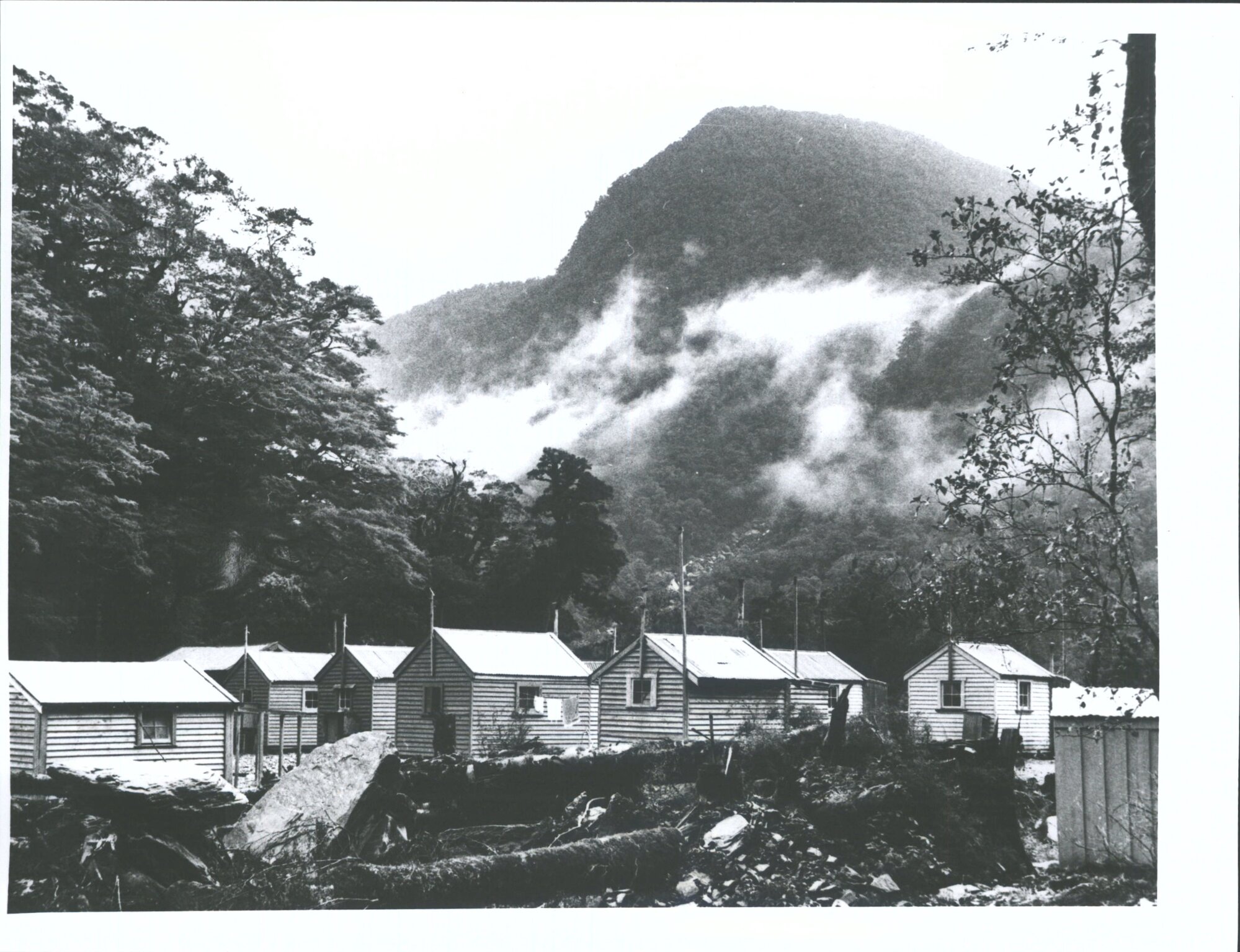 M. O. W. Camp Roaring  Billy Camp. Across the river &amp; upstream from the Roaring Billy