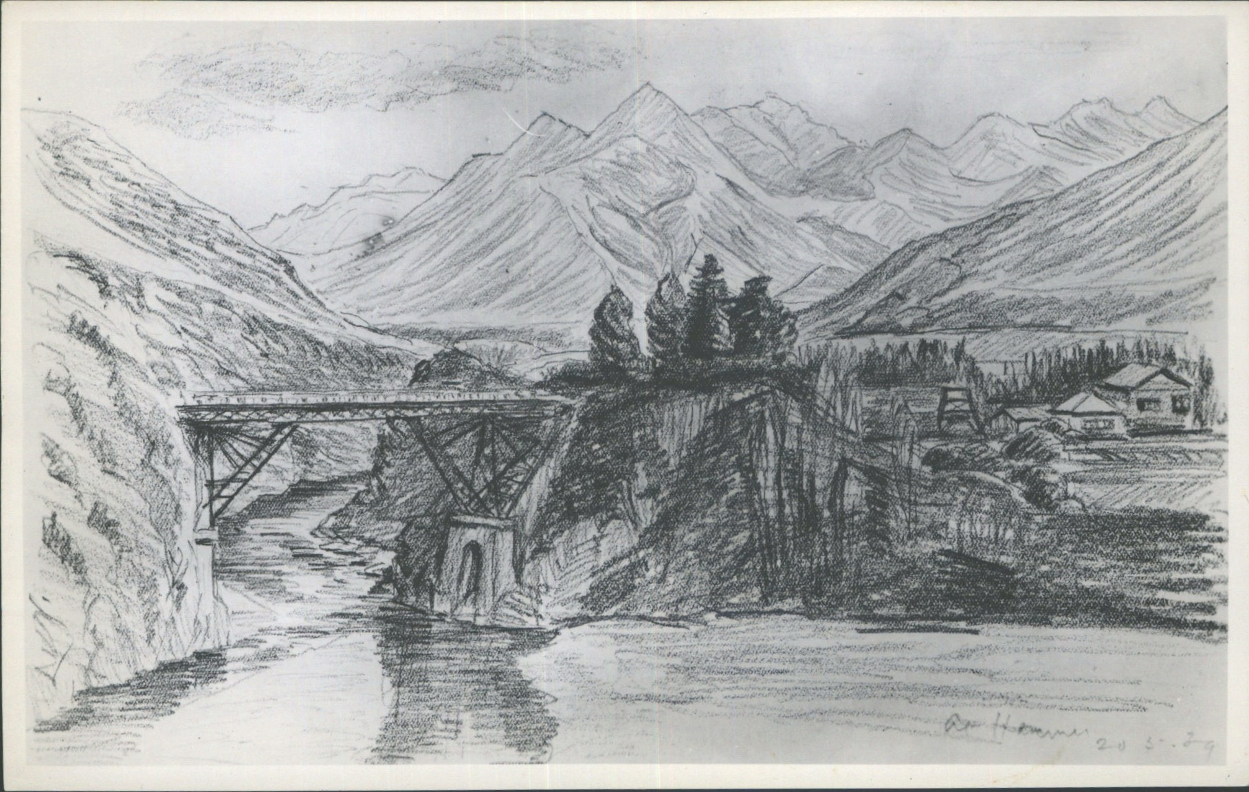 D. W. Carmalt Jones sketch. At Hanmer