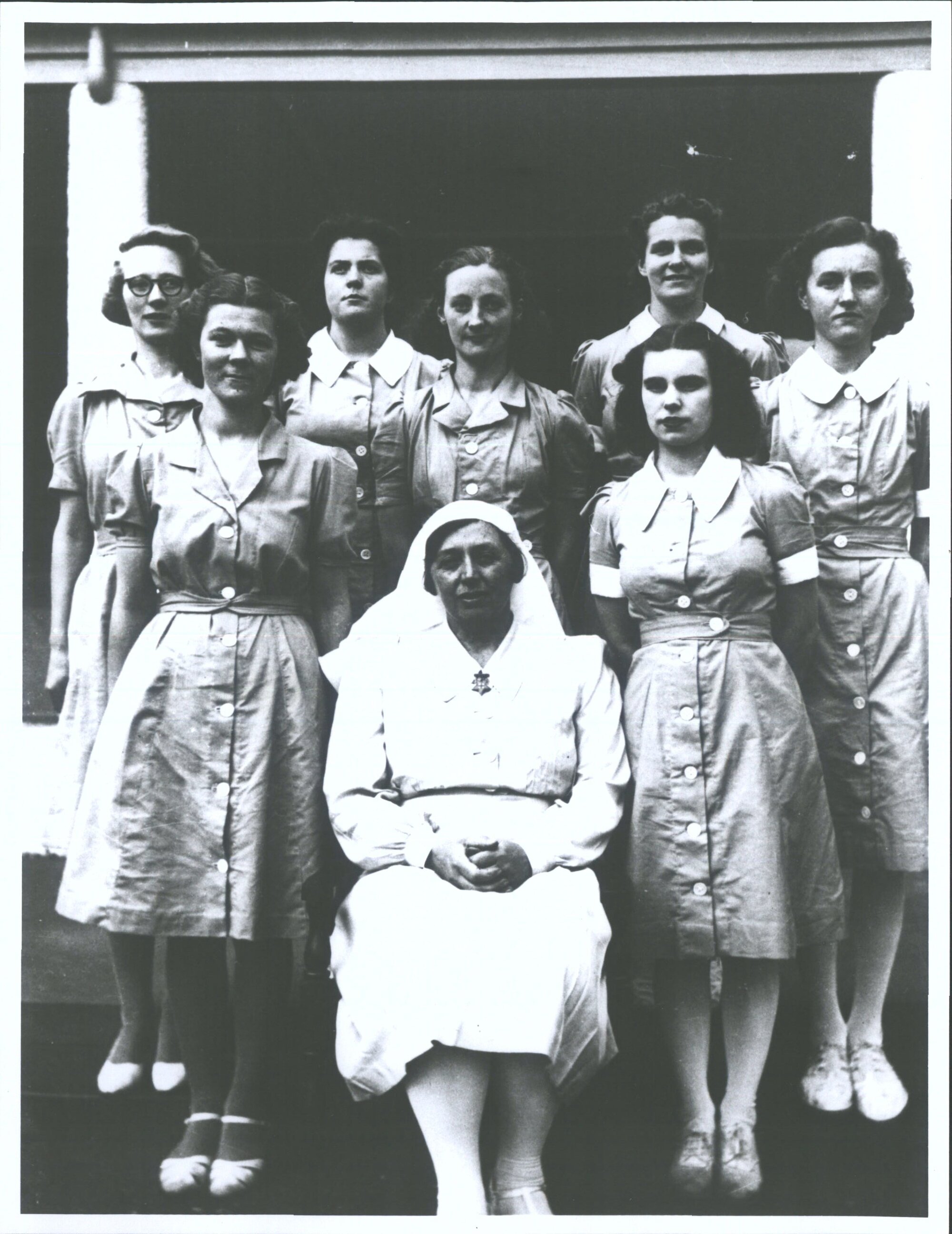 1942 Roxburgh Health Camp. Matron, Miss D Peterson and Staff )