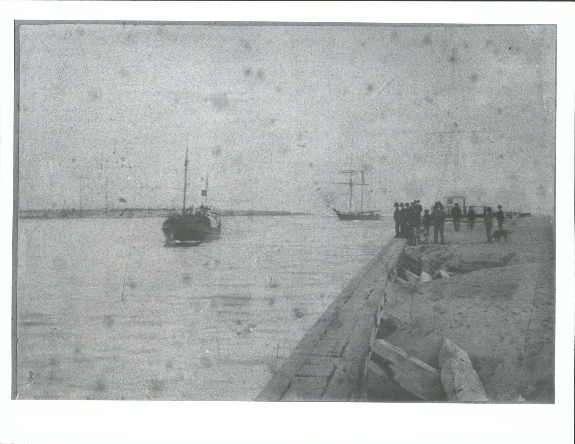 Waipara towing in the schooner Wanganui over the Hokitika bar