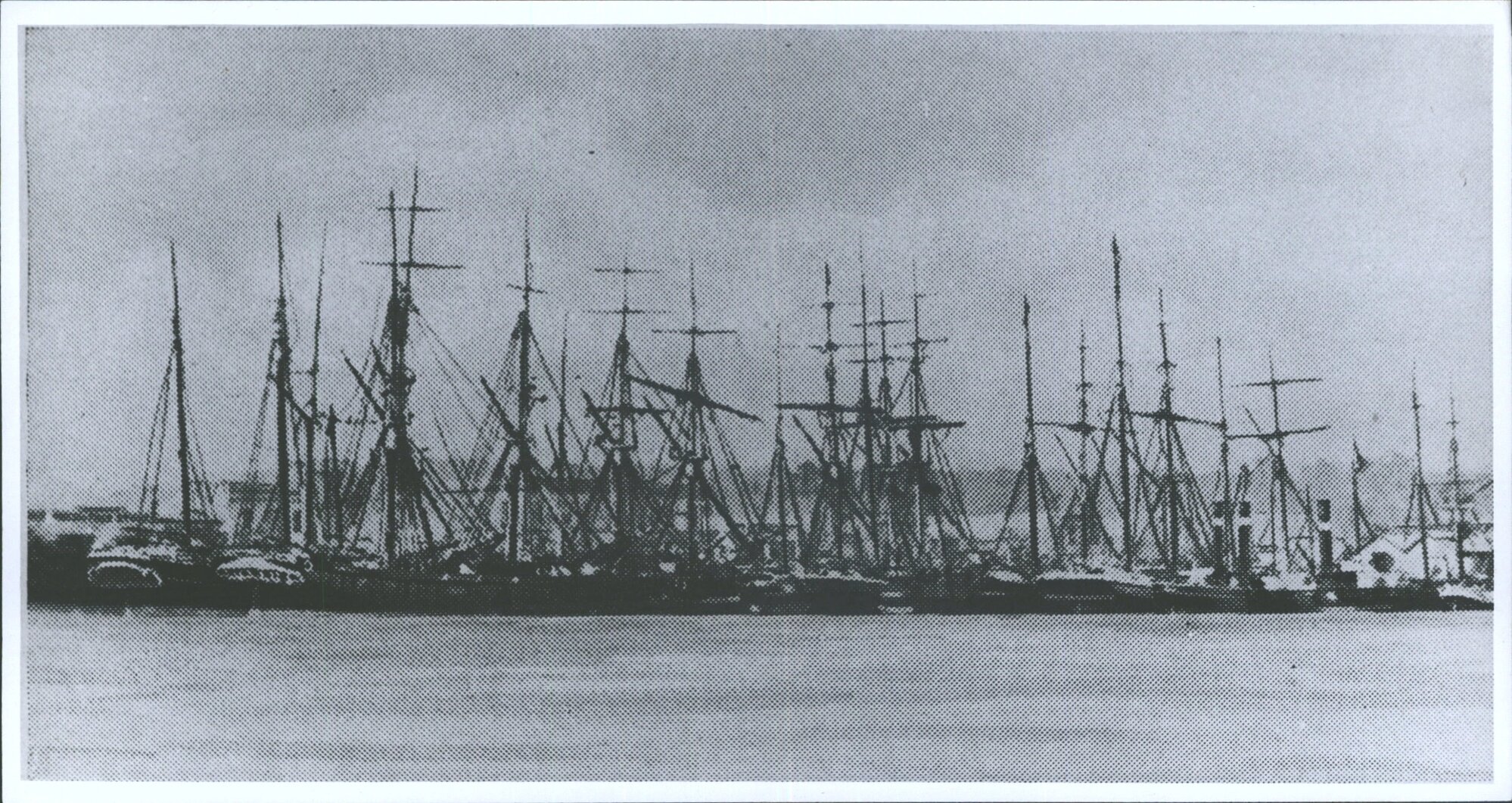 "Glimpse of Shipping, Hokitika 1866 (Fifty vessels in port)