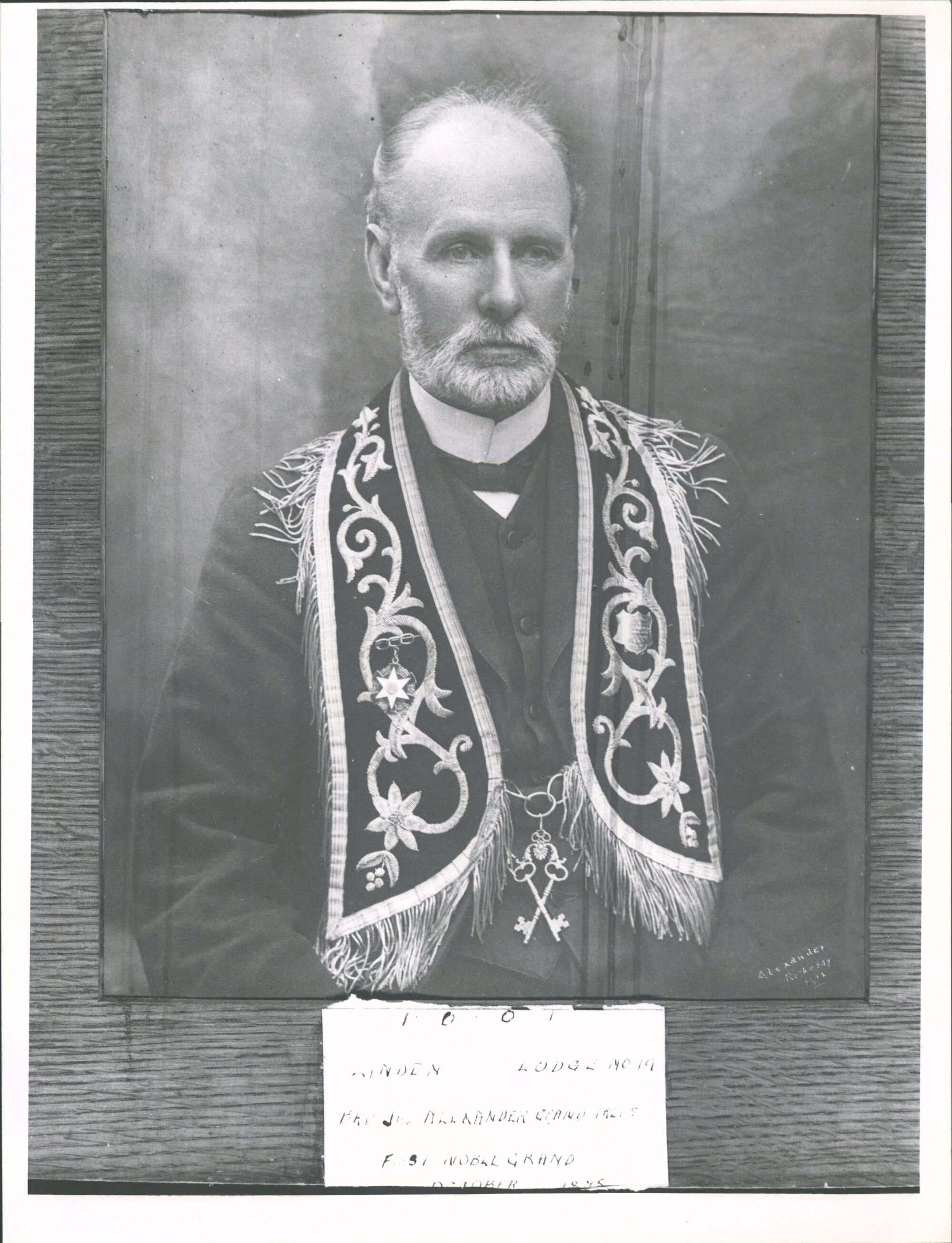 Bro James Alexander, First Noble Grand Oct. 1875