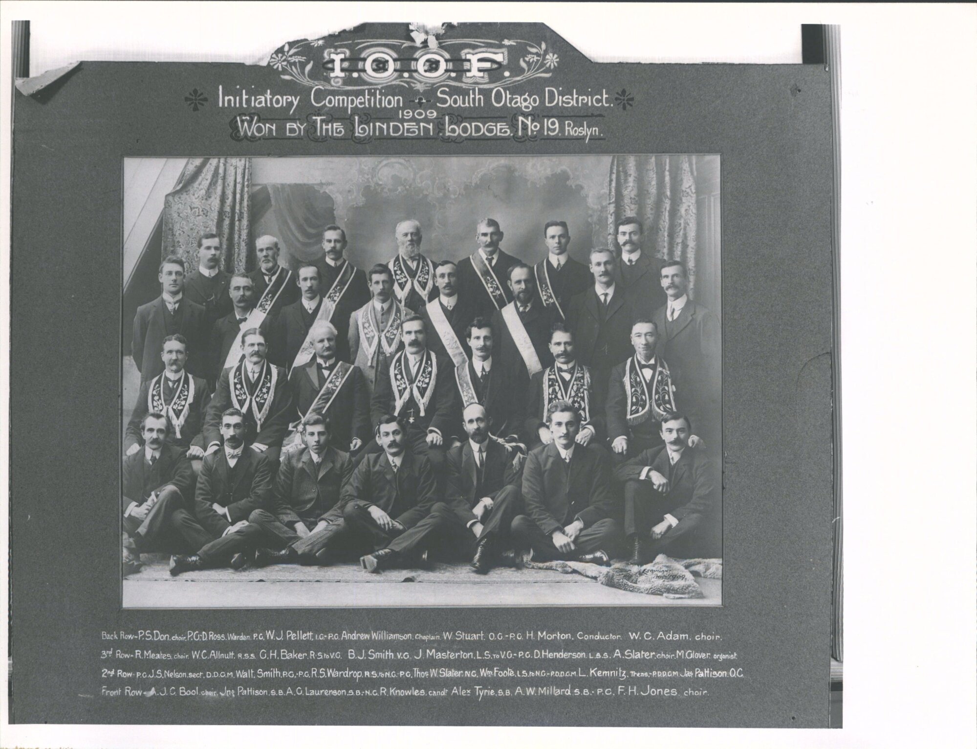 Winners Initiatory Competition 1909 South Otago District