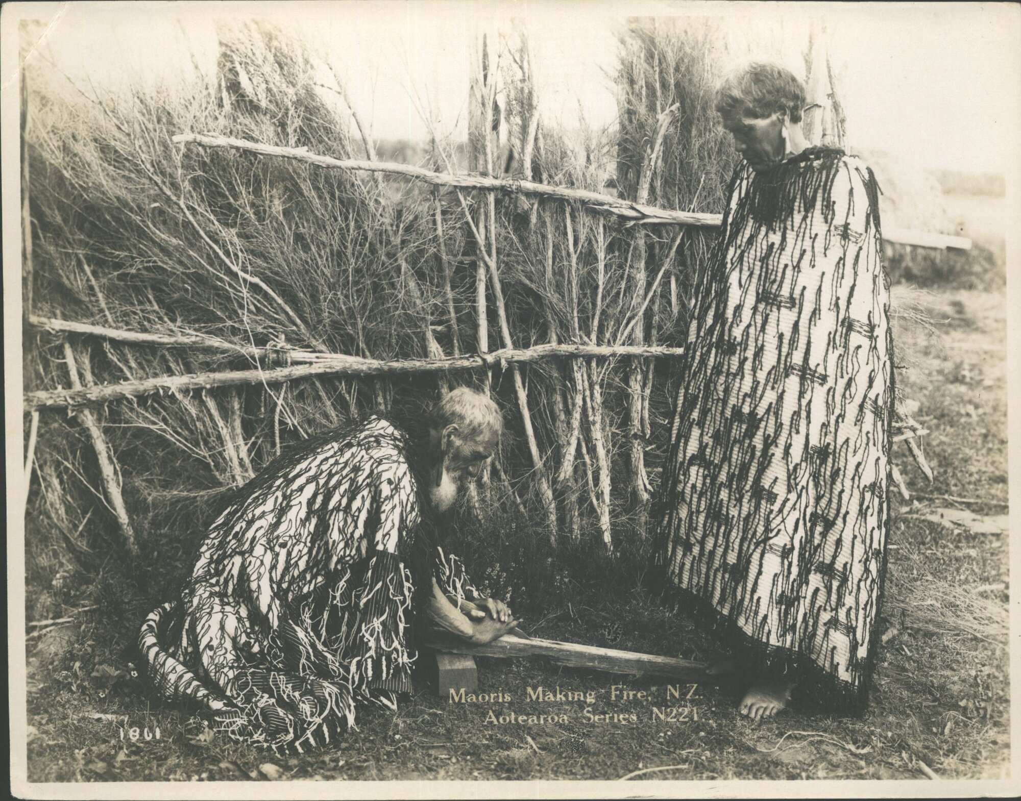 Maoris Making Fire, N.Z.