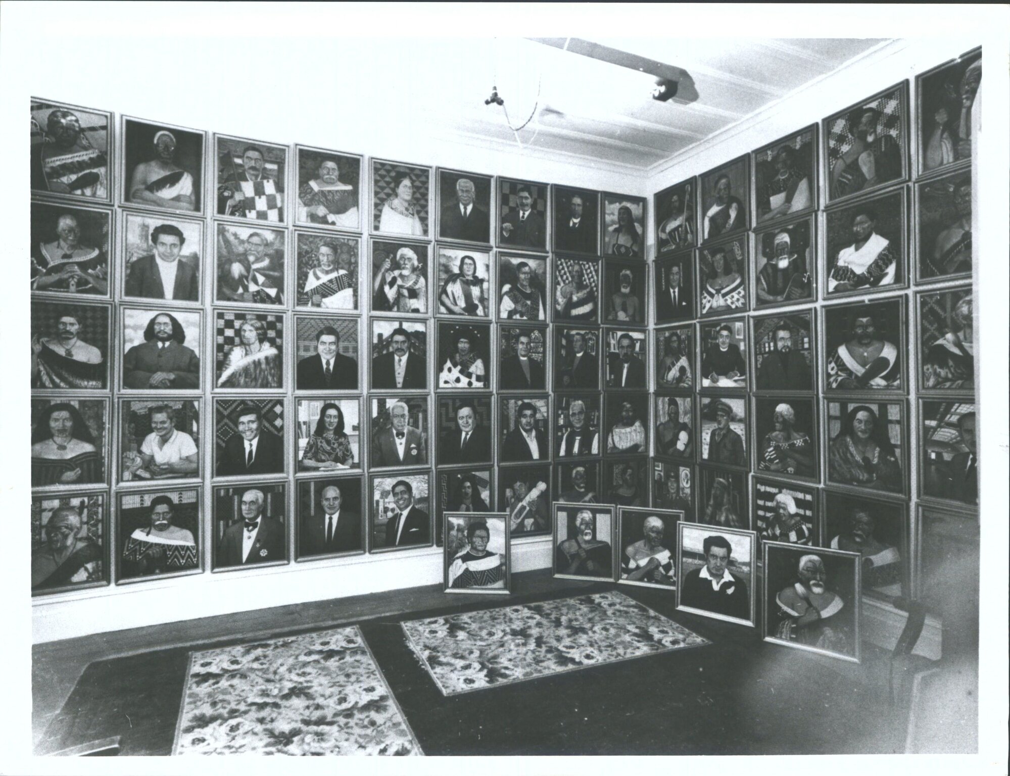 View of half of the gallery of Maori portraits as seen at 2 Richmond Rd, Ponsonby"