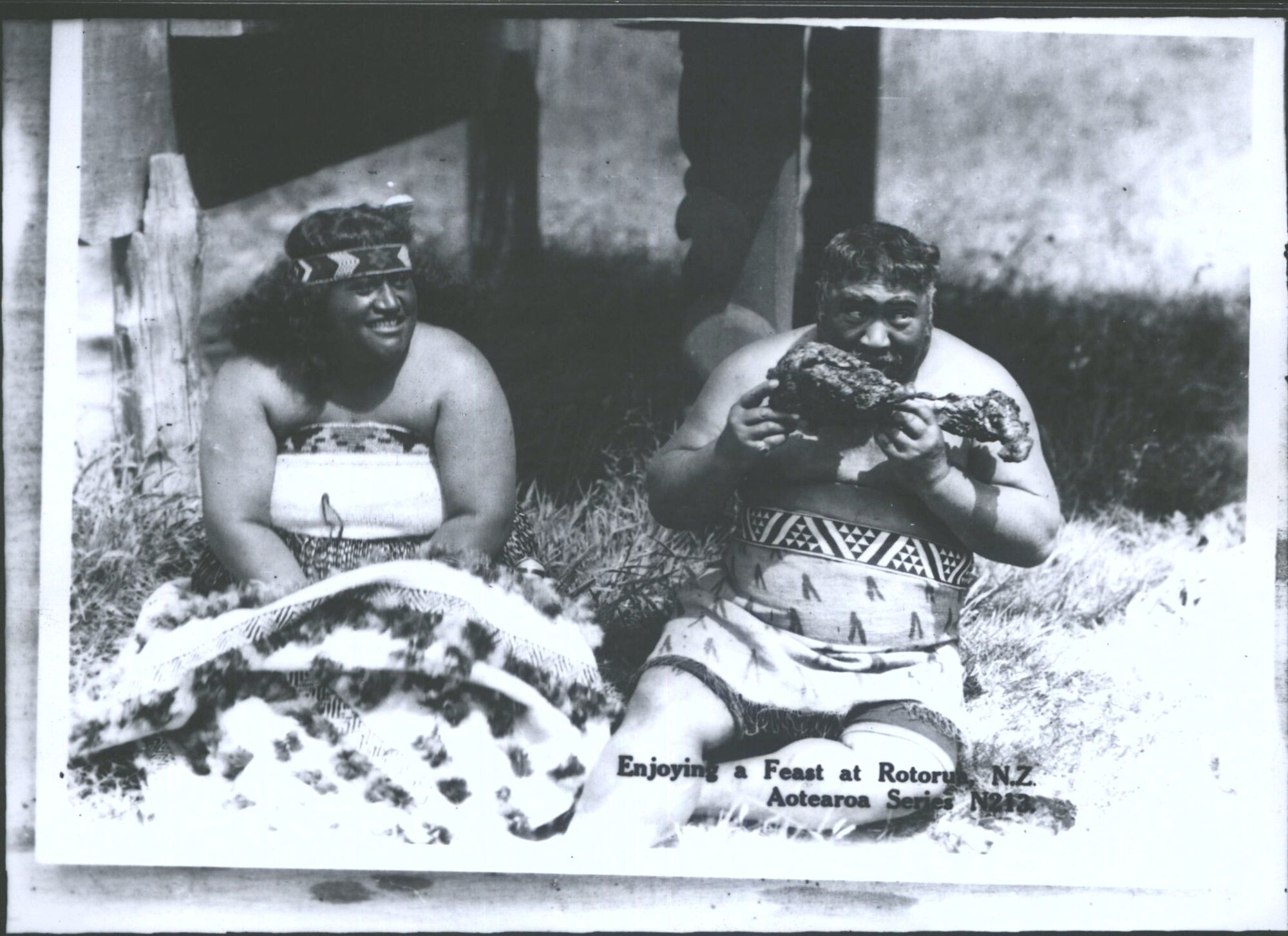 Enjoying a Feast at Rotorua, N.Z.