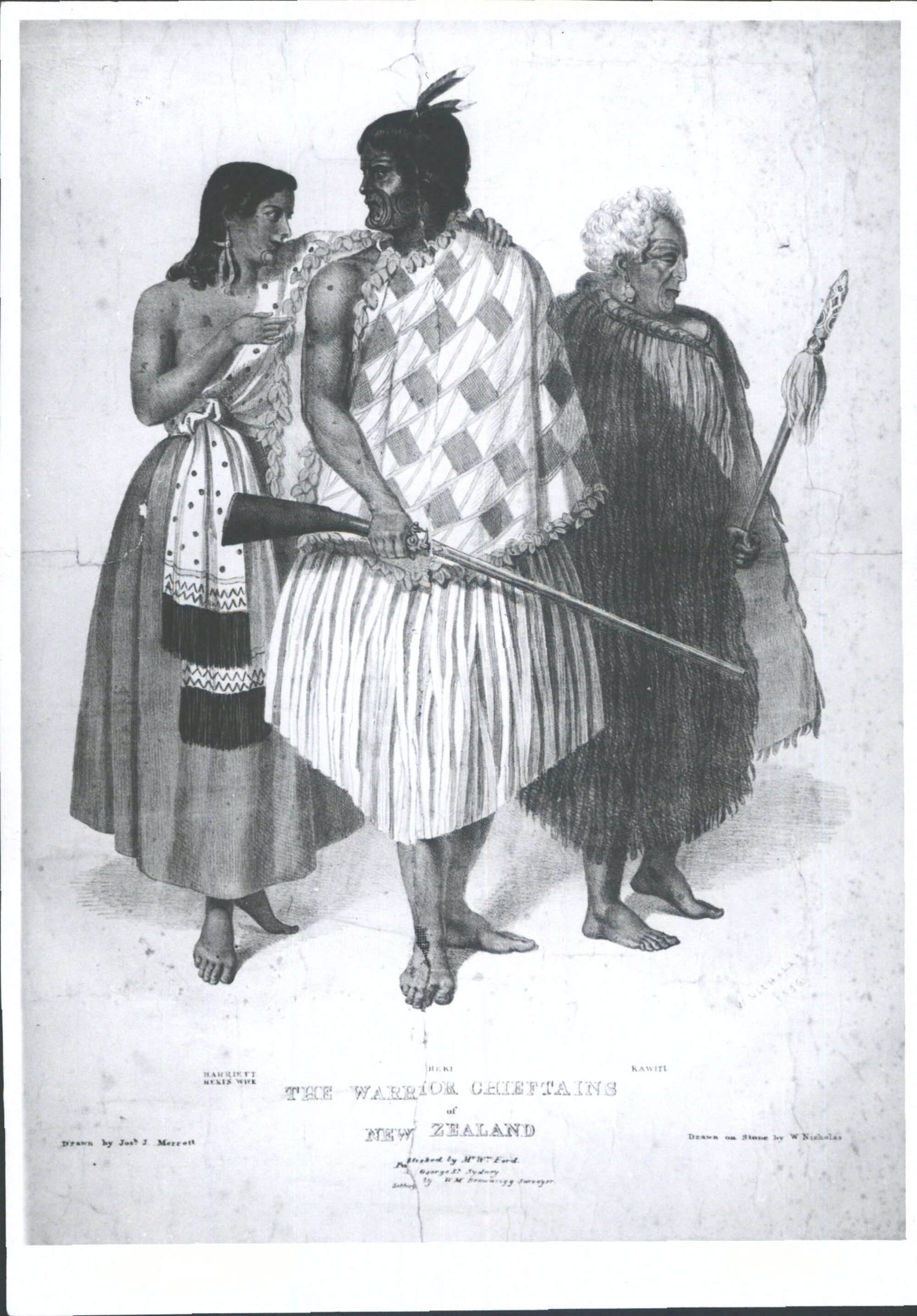 Heke Hone, Kawiti and Harriet (daughter of Hongi Hika)