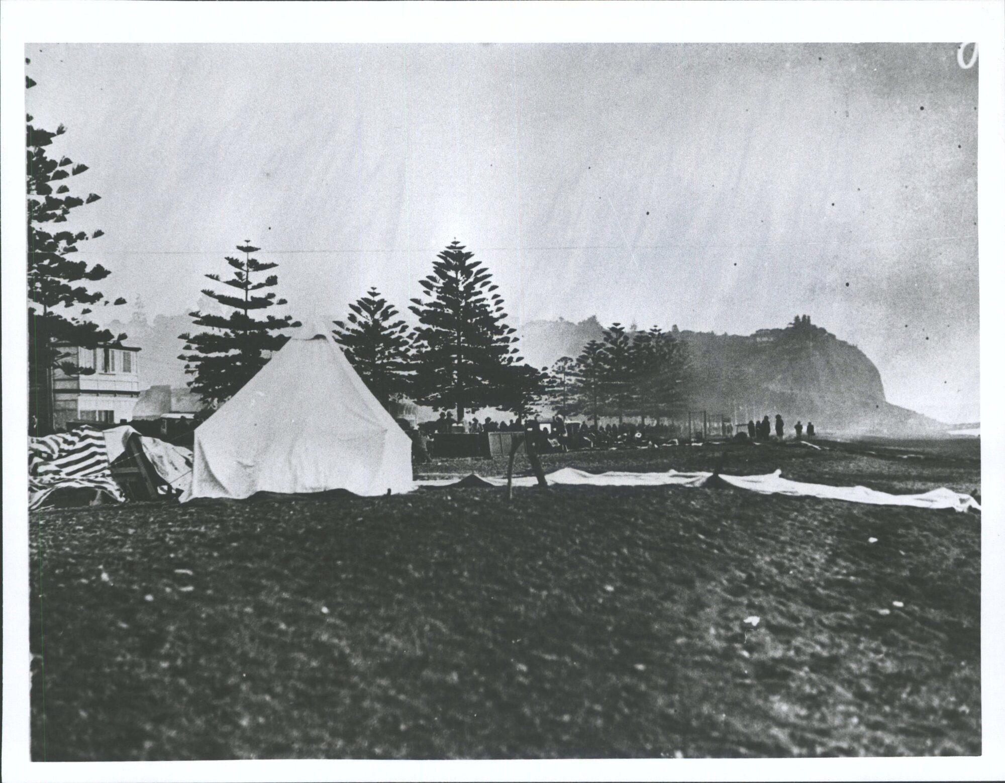 Camped on beach at Napier