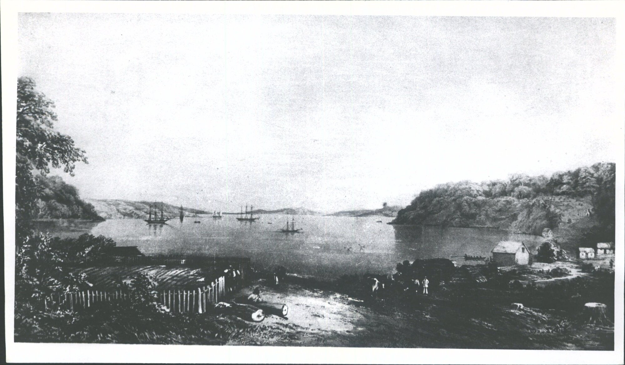 Lower Harbour &amp; Port Chalmers in 1848