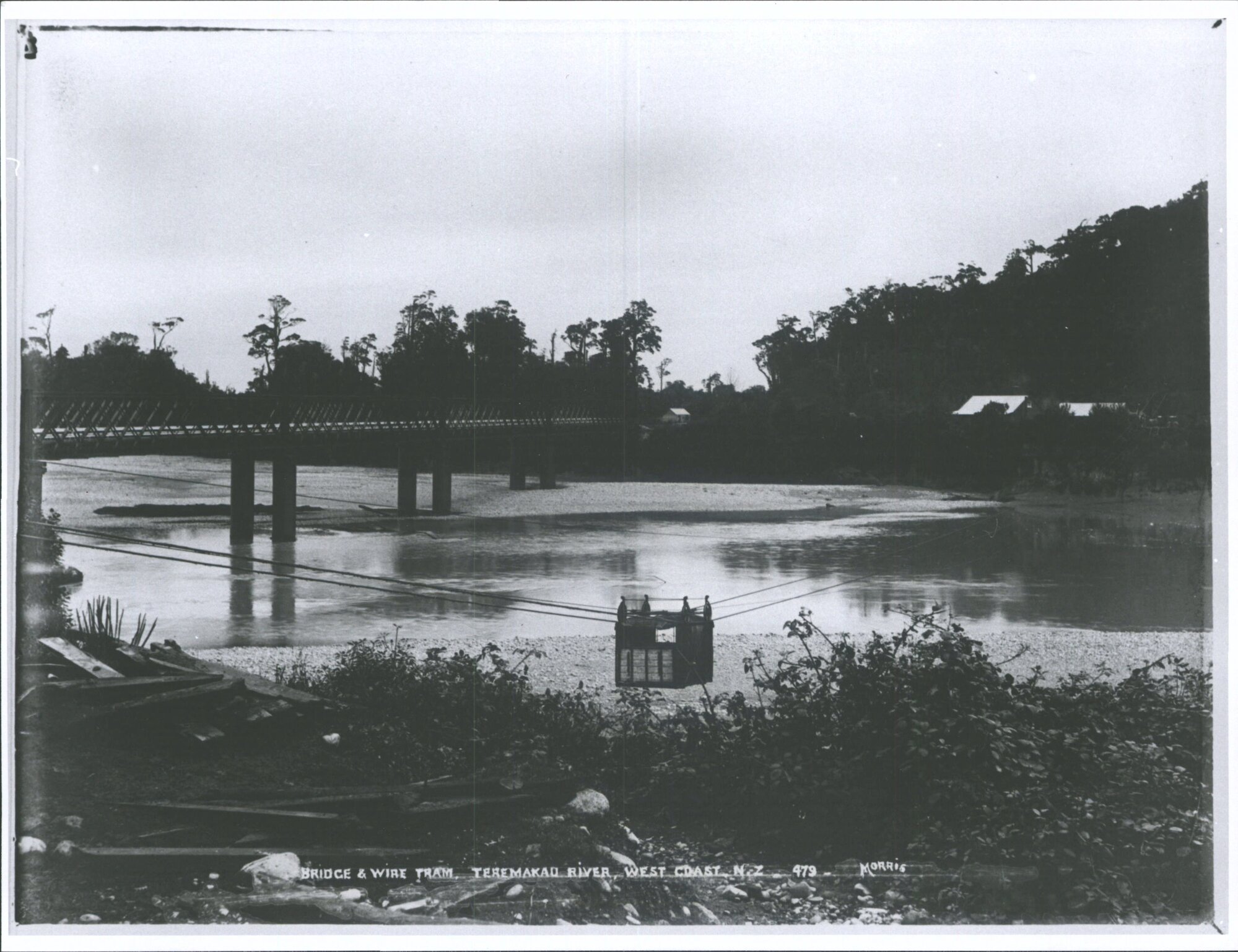 Bridge &amp; Wire Tram, Teremakau River, West Coast, N.Z.