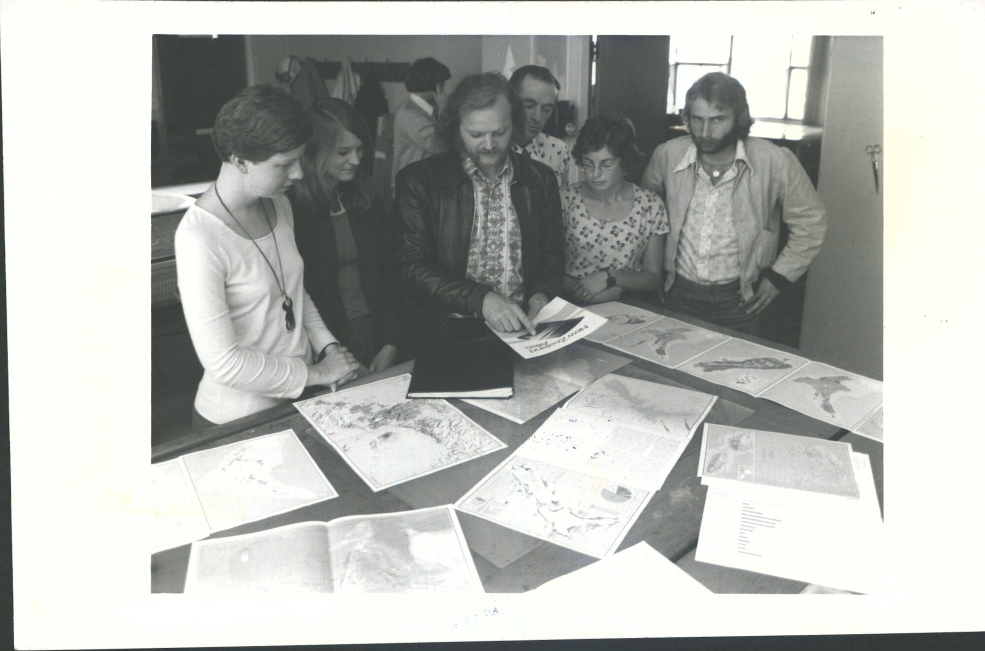 Mr B. K. Bradley with members of the mapping team.