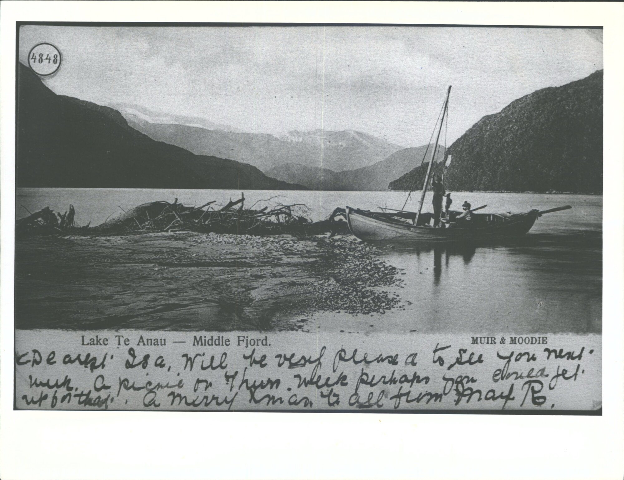 Lake Te Anau, Middle Fjord, McKinnon &amp; his boat