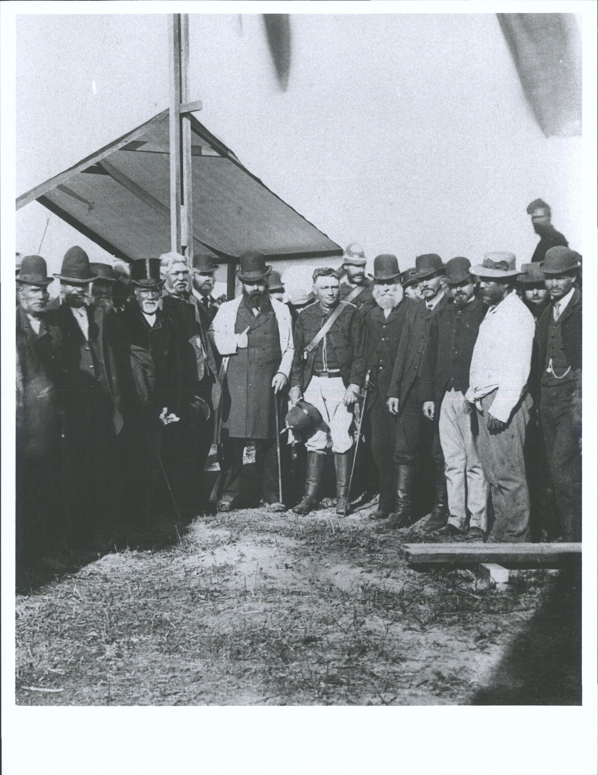 Main Trunk Railway from Marton to Te Awamutu. Turning of 1st sod, near Te Awamutu, 15th April 1885