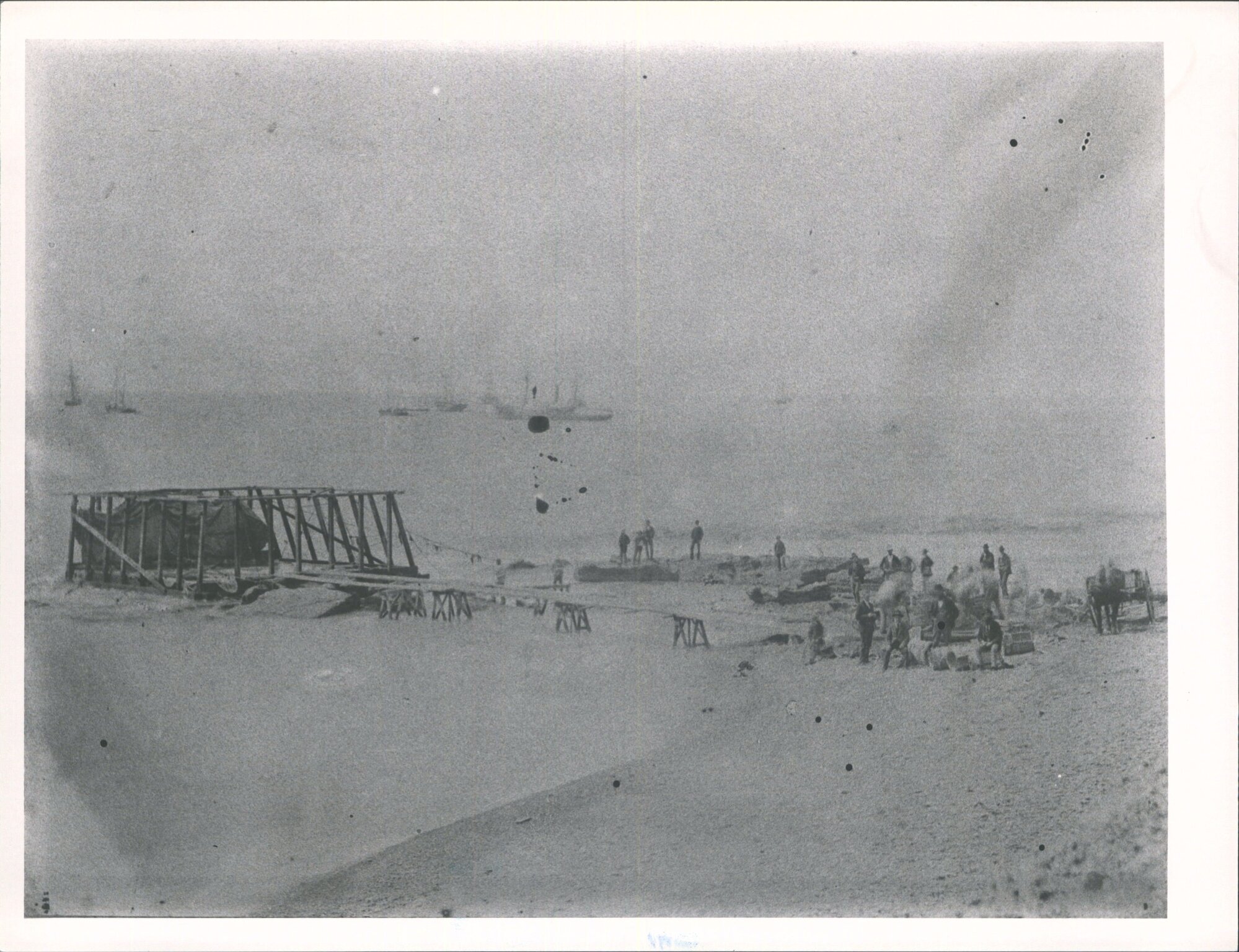 Building the first block of the Timaru Breakwater