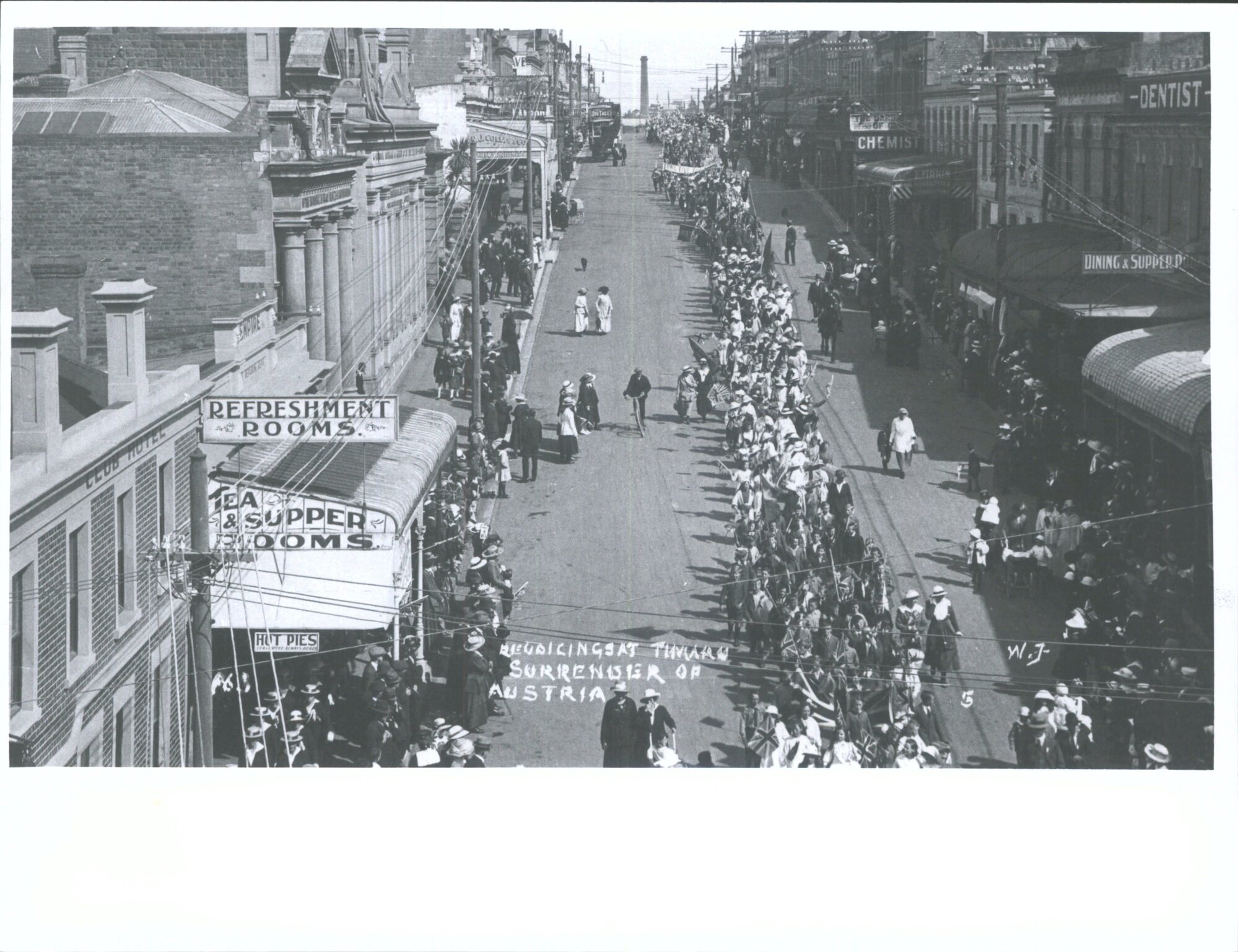 Rejoicing at Timaru - Surrender of Austria