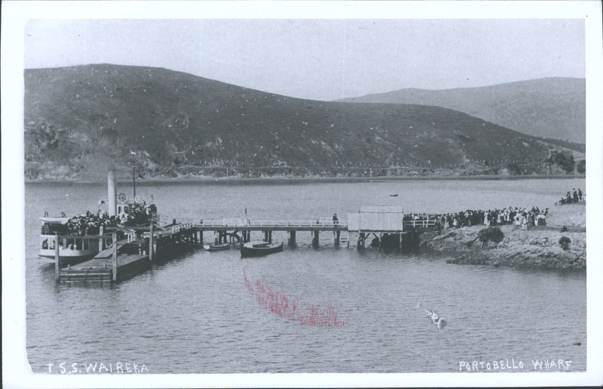 PORTBELLO WHARF Ferry wreck still visible near Island. (1982)