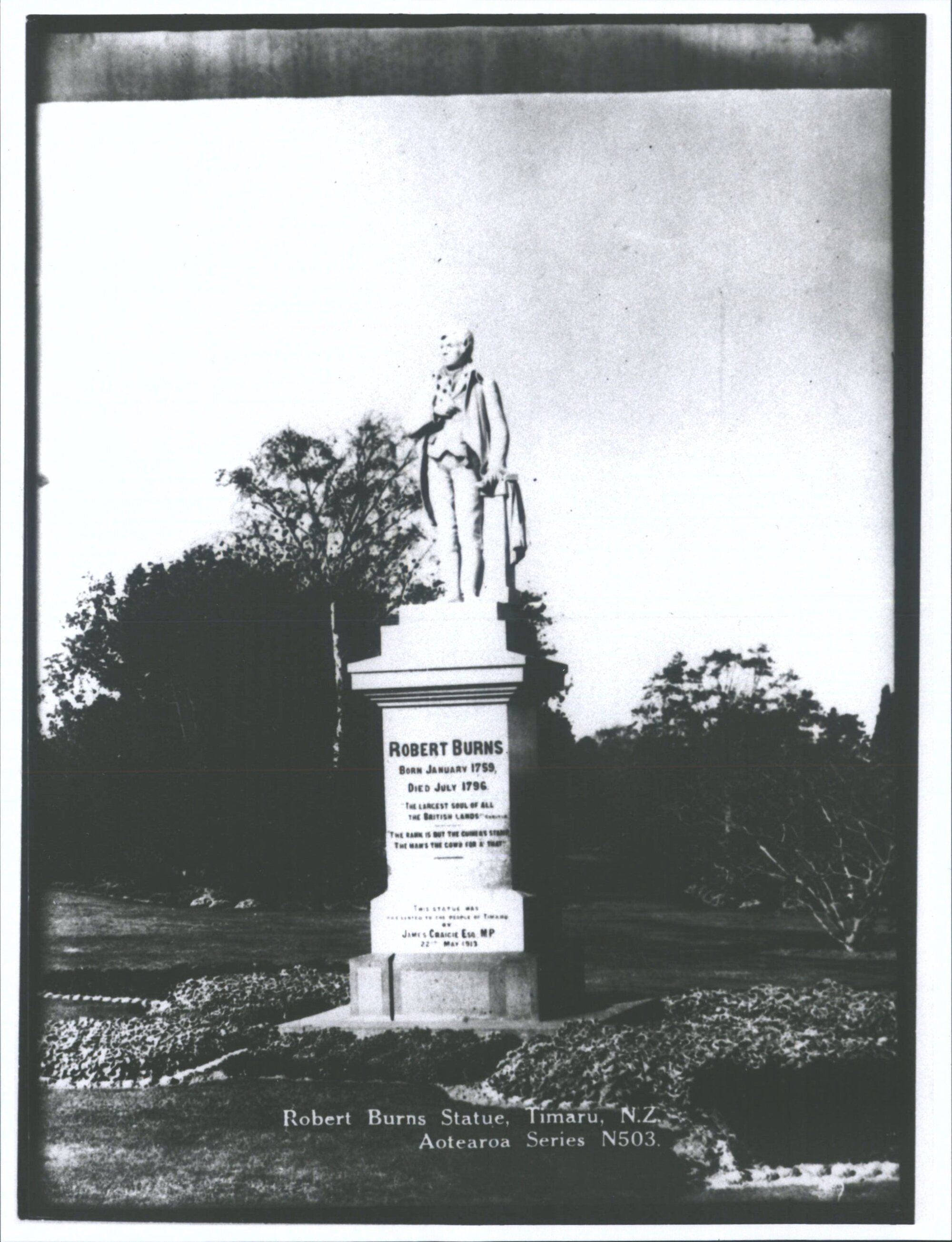 Robert Burns Statue, Timaru, N.Z.