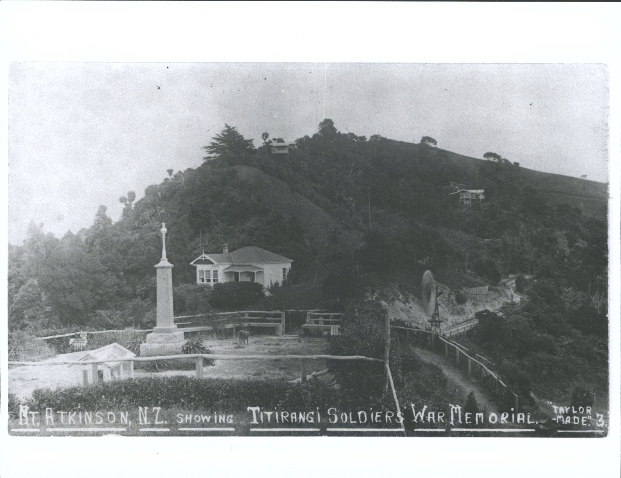 Mt. Atkinson, N.Z. showing Titirangi Soldiers' War Memorial
