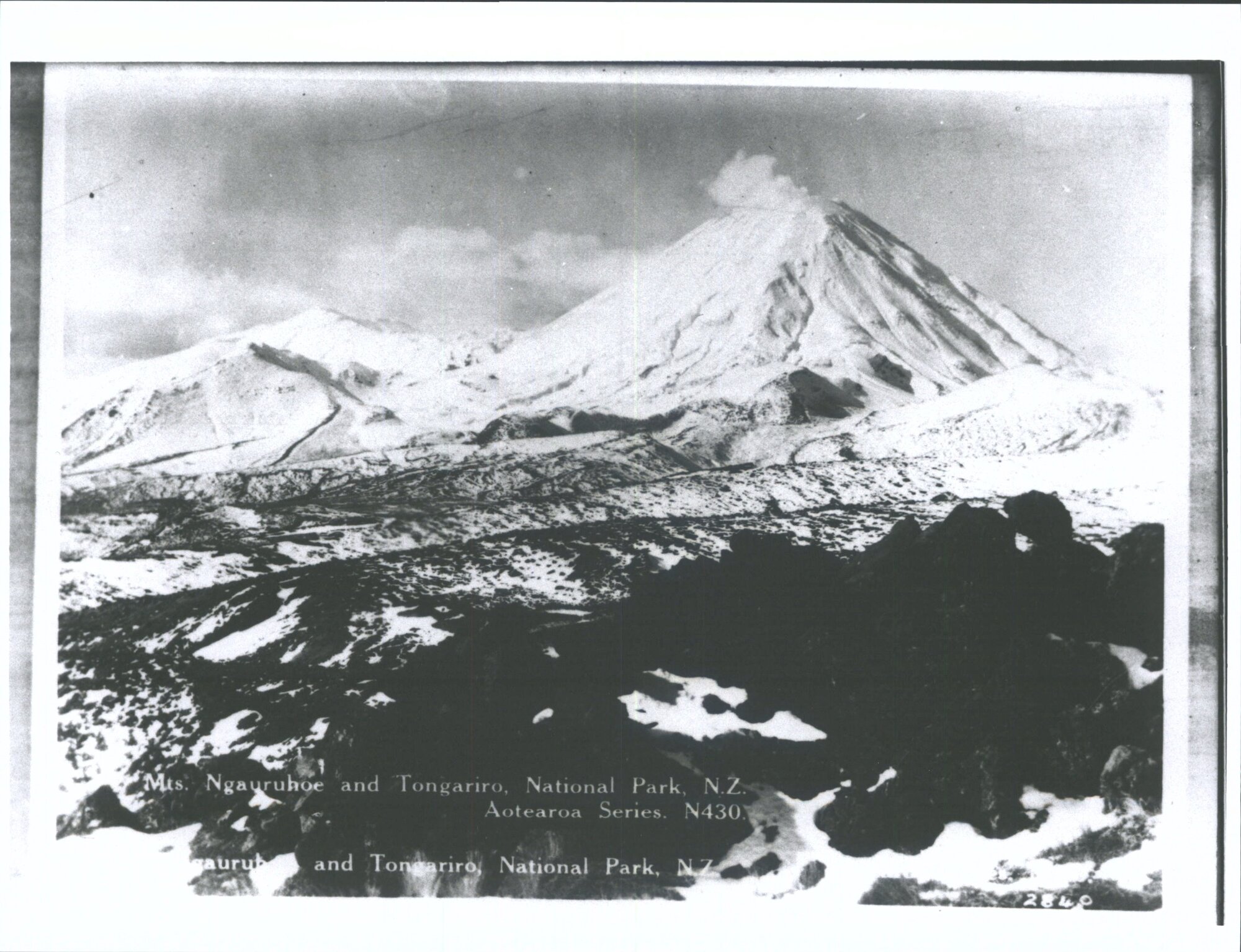 Mts. Ngauruhoe and Tongariro, Tongariro National Park, N.Z.