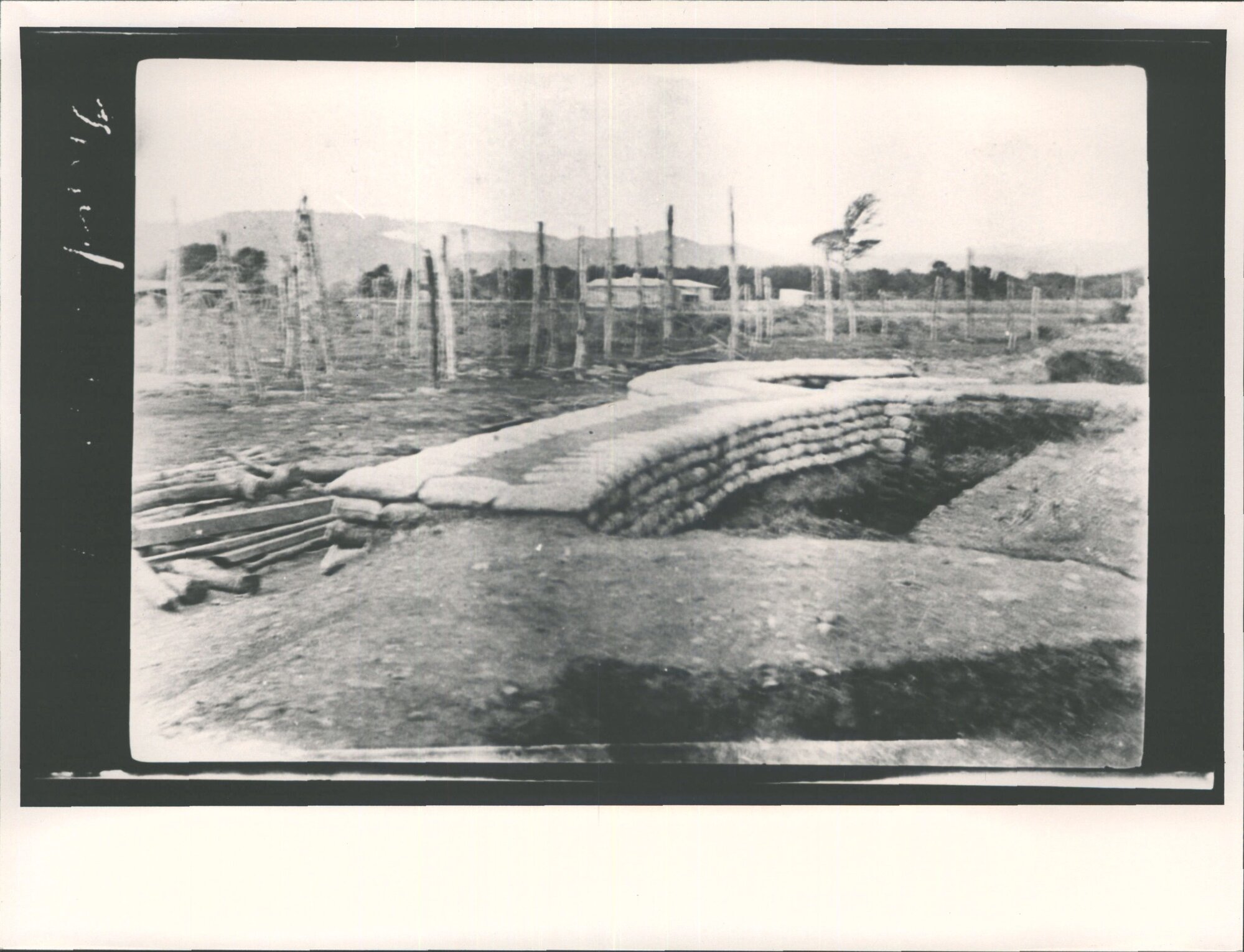 Another photo of the trenches and barb-wire entanglements