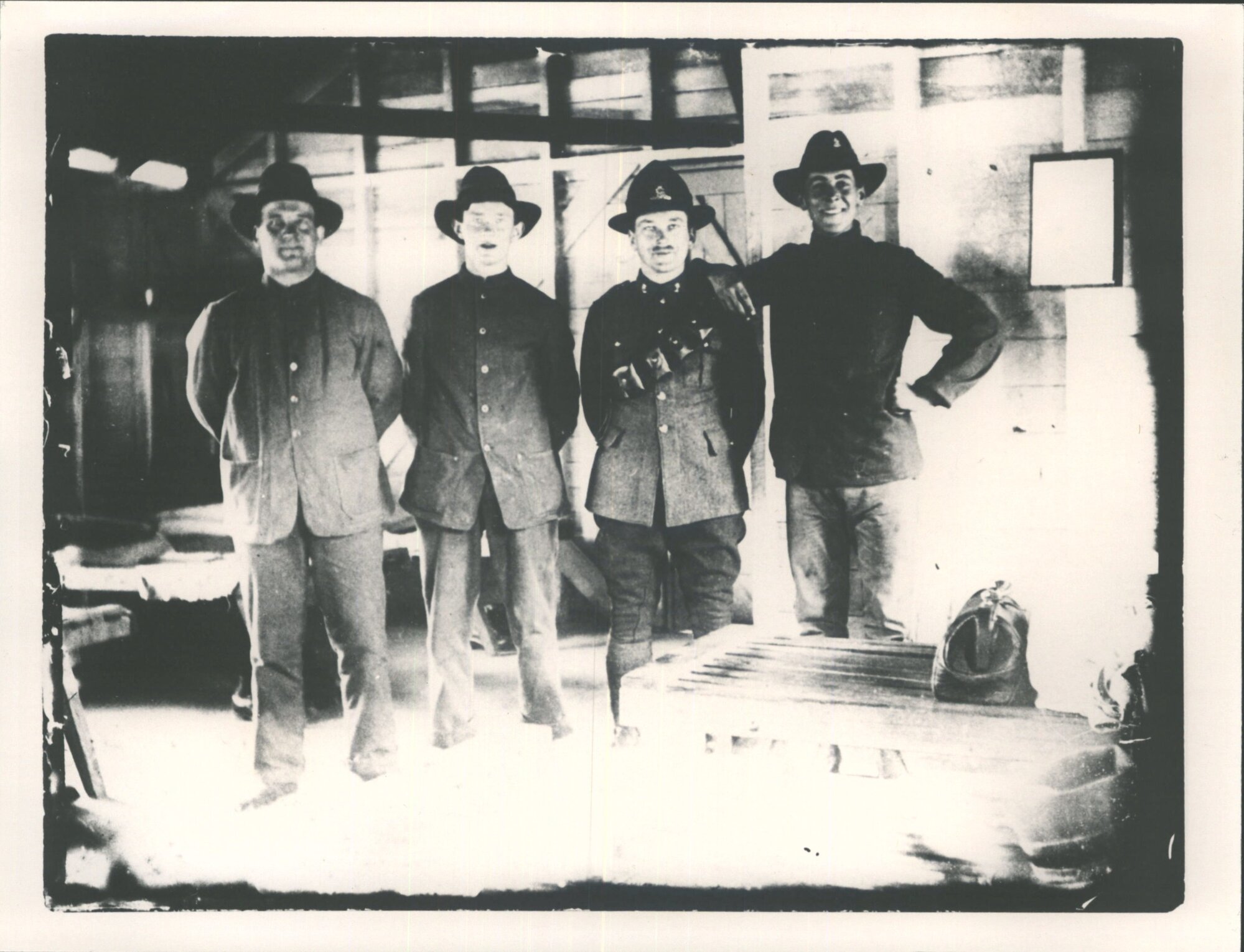 Unidentified group, taken in the hut