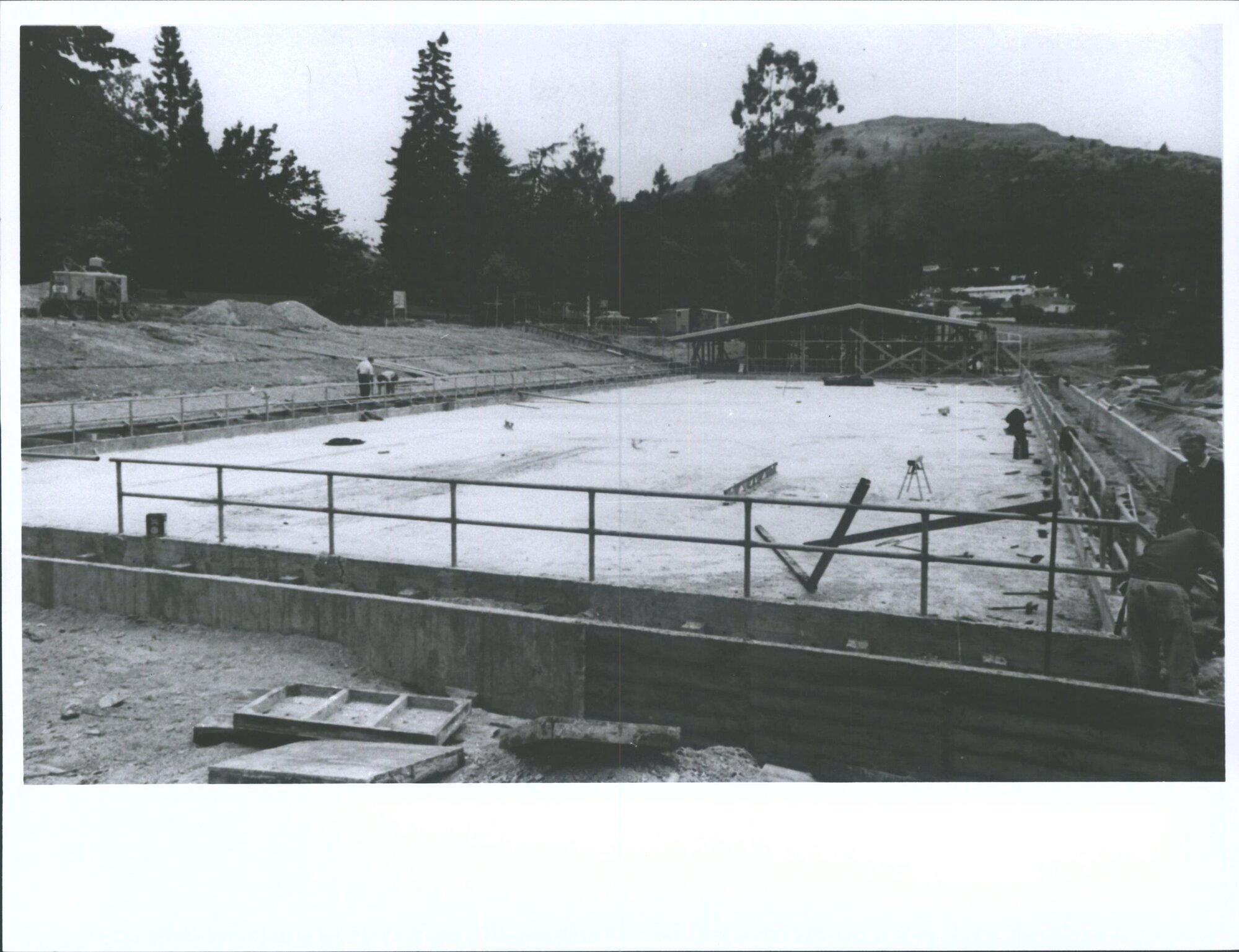 Ice rink under construction. Only in use for a few years, closed by 1965