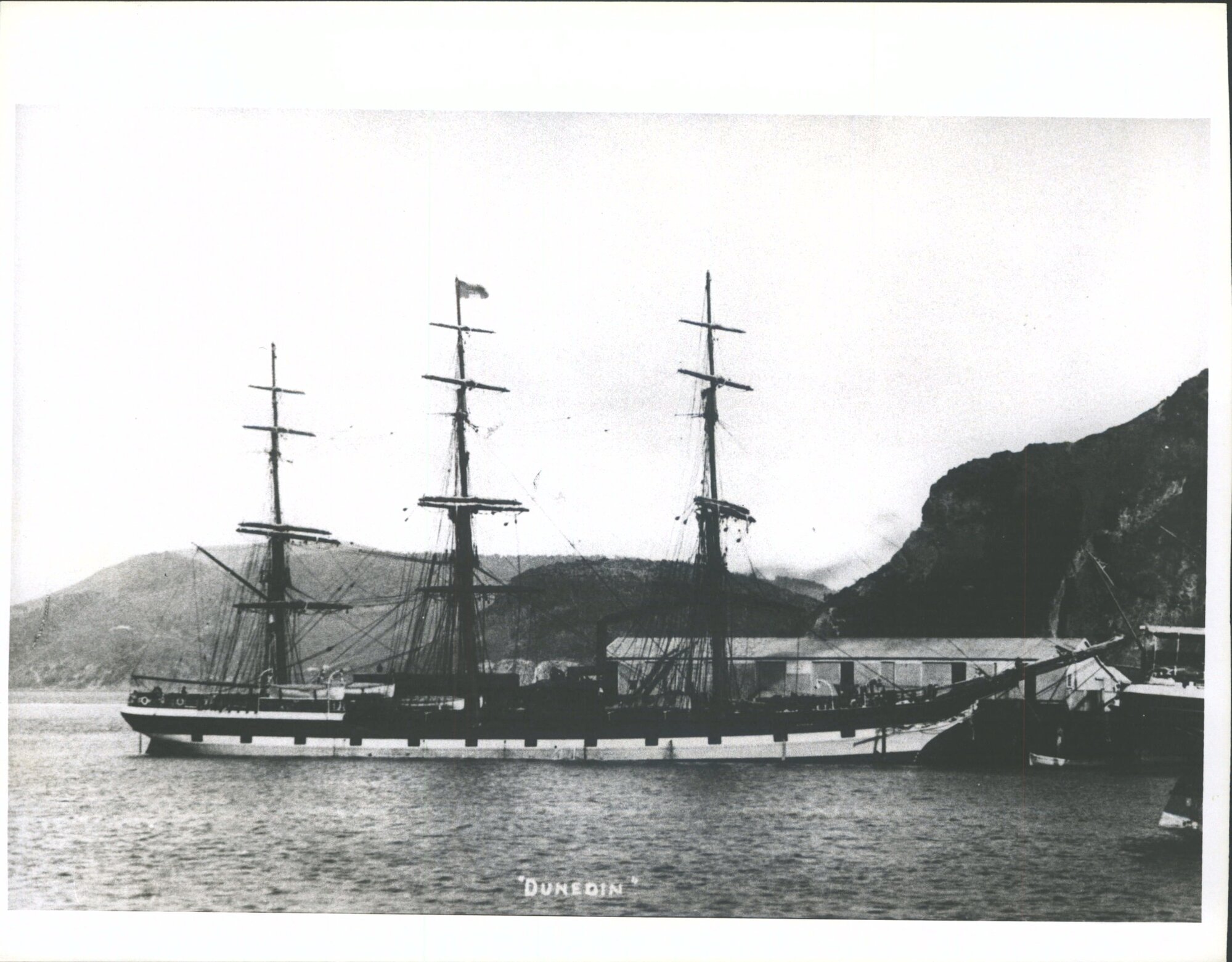 Dunedin (ship) at Port Chalmers. Between 1883 &amp;1889